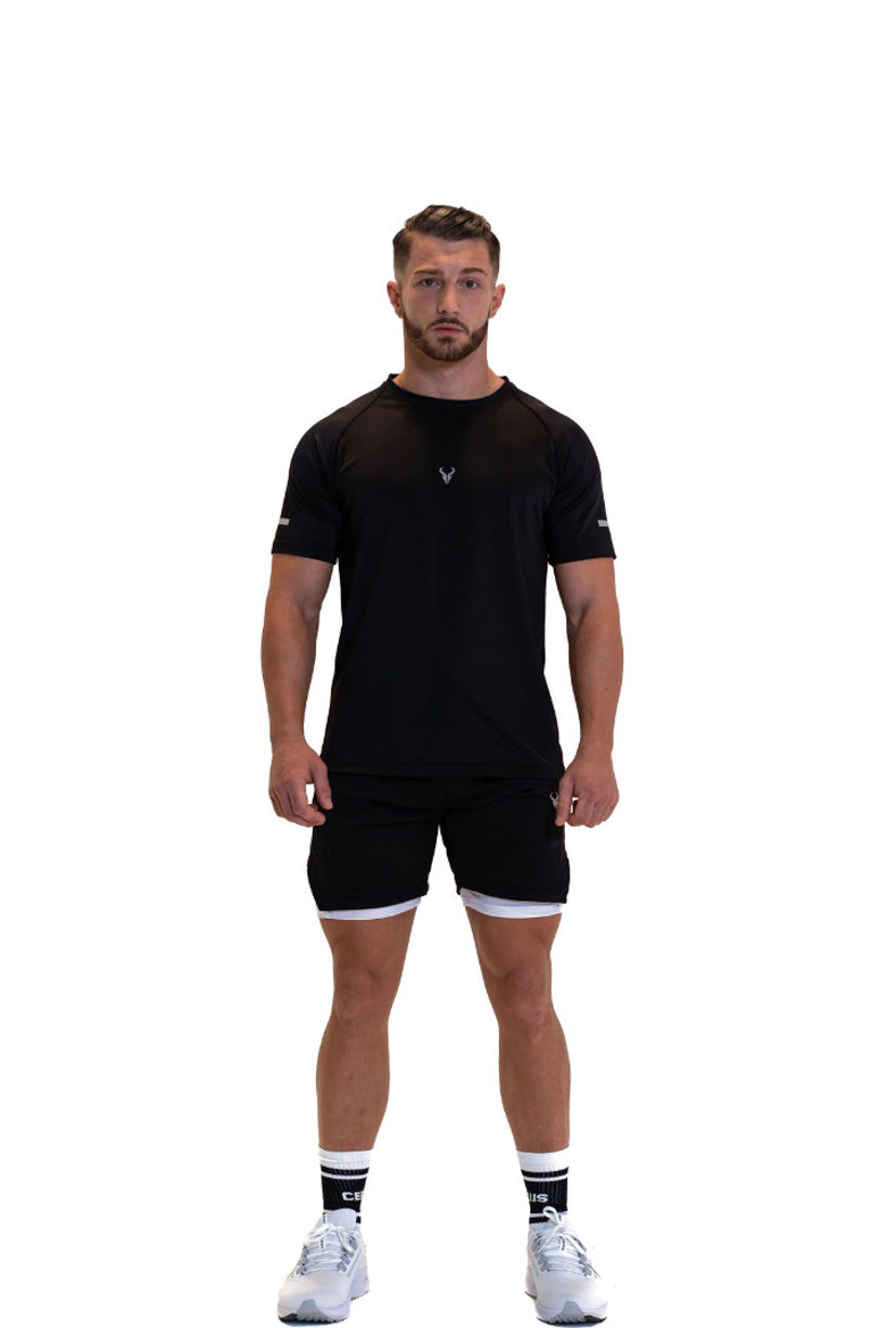 Cerus Black Quantum Men's T-Shirt - Premium Cotton Short Sleeve Tee for Casual Wear & Gym Workouts