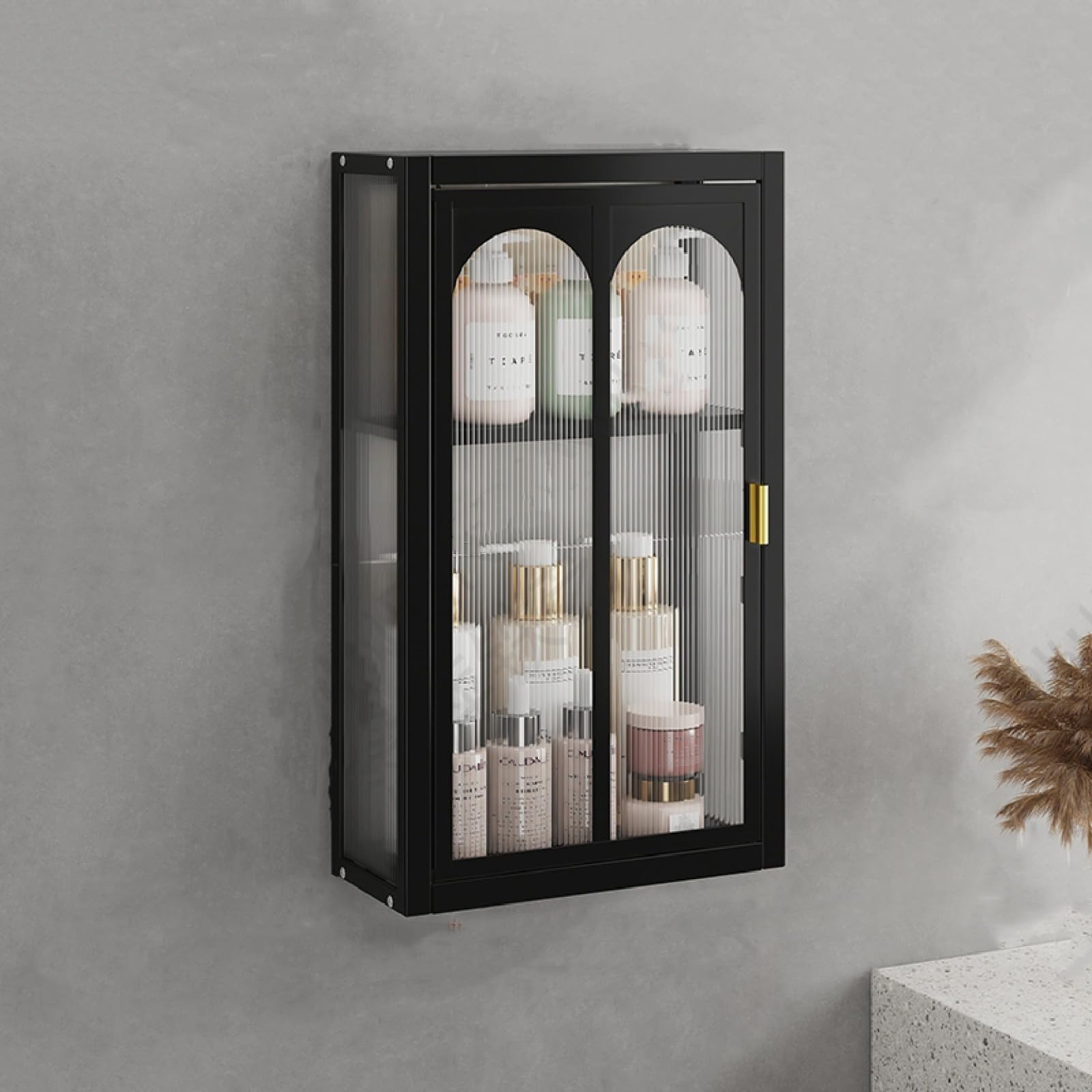 Scizor Wall Mounted Bathroom Storage Cabinet with Clear Doors - 53 x 14 x 30 cm Organizer Shelf for Bathroom, Bedroom, Living Room & Kitchen - Perfect for Storing Towels, Toiletries, Cosmetics & Kitchen Supplies