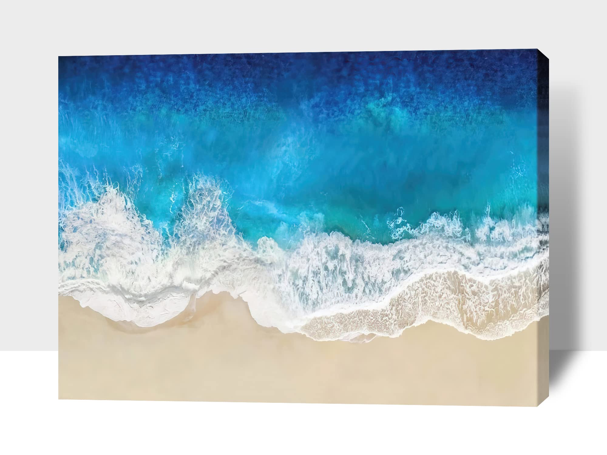 GUTTATY Beach Canvas Wall Art - Ocean & Coastal Print for Bathroom, Living Room & Bedroom Decor - Framed Seascape Painting 28x40 Inches - Perfect for Beach House, Vacation Home or Coastal Style Interior Design