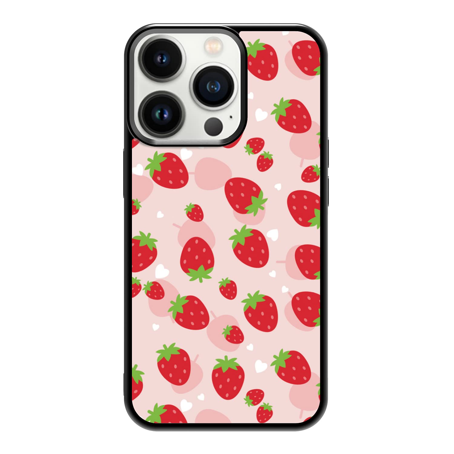 Cute Kawaii Strawberry Phone Case for iPhone 13 Pro - Shockproof Protective Pink Cover for Girls & Women | 6.1 Inch Designer Case for Everyday Use, School & Work