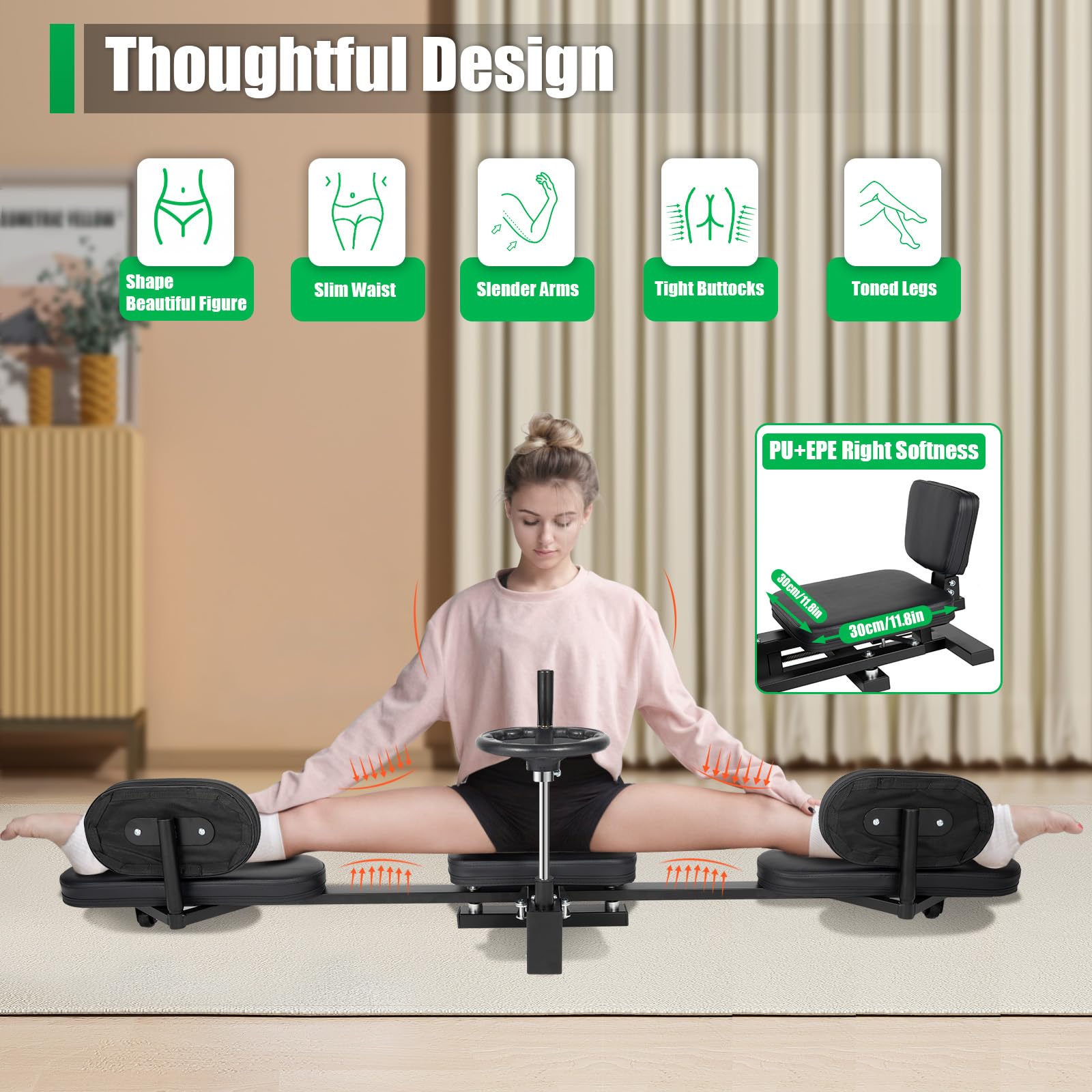 TFCFL Heavy Duty Leg Stretcher Machine - 180° Professional Flexibility Trainer for Gymnastics, Yoga, MMA & Home Gym Workouts | Perfect for Splits Training, Martial Arts & Fitness Routines