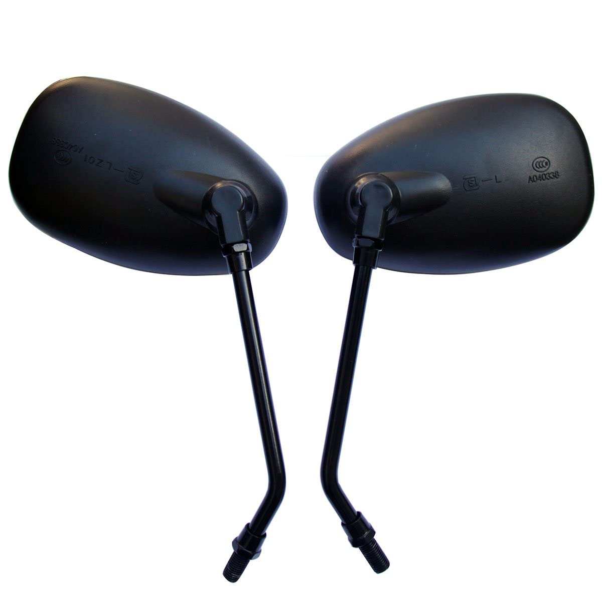 Black Oval Rear View Mirrors for Victory Jackpot & Arlen Ness Motorcycles - Durable Side Mirrors for Enhanced Safety and Style While Riding