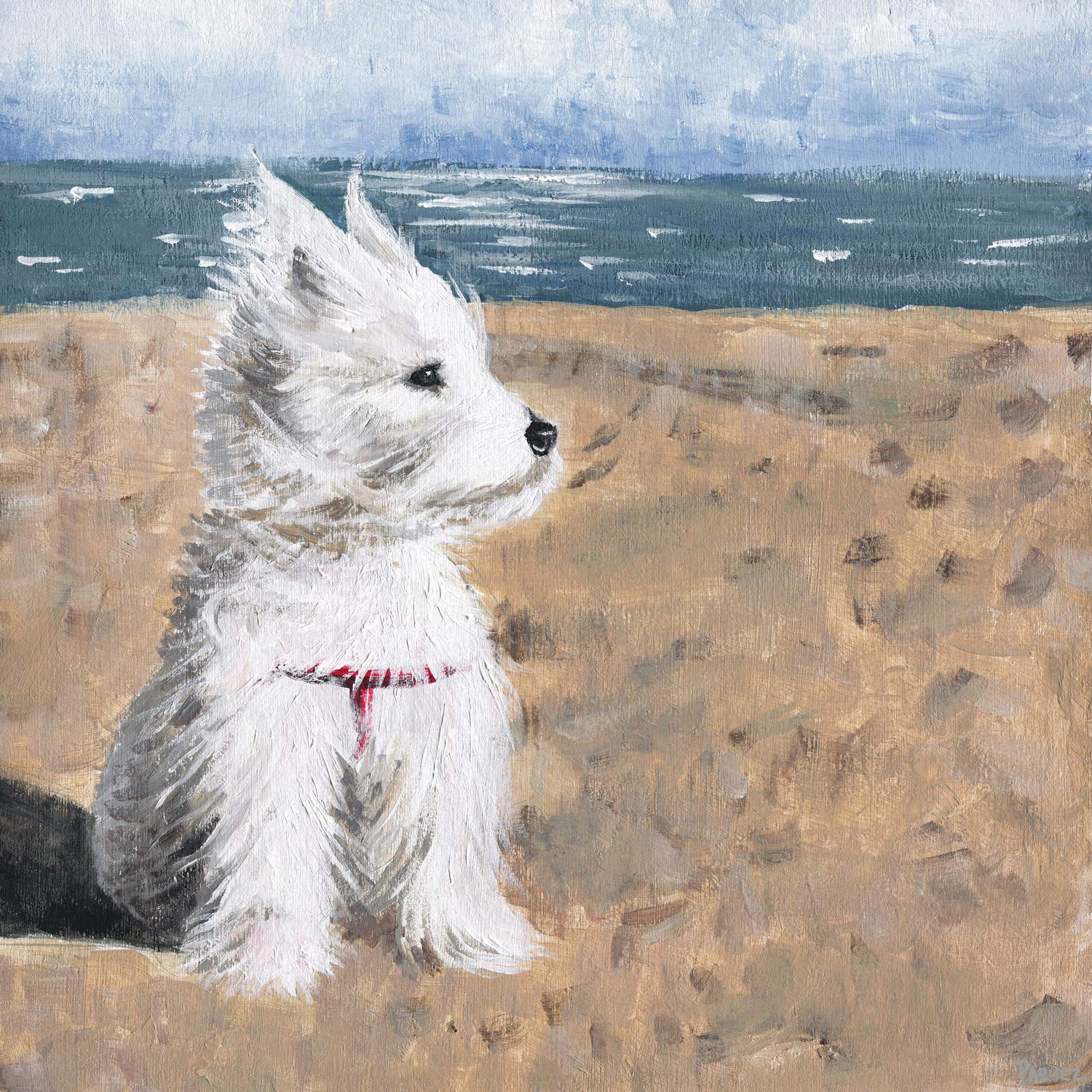 Parvez Taj 'Enjoying the Wind' Canvas Art Print - 18x18 Inches Wall Decor for Living Room, Bedroom & Office