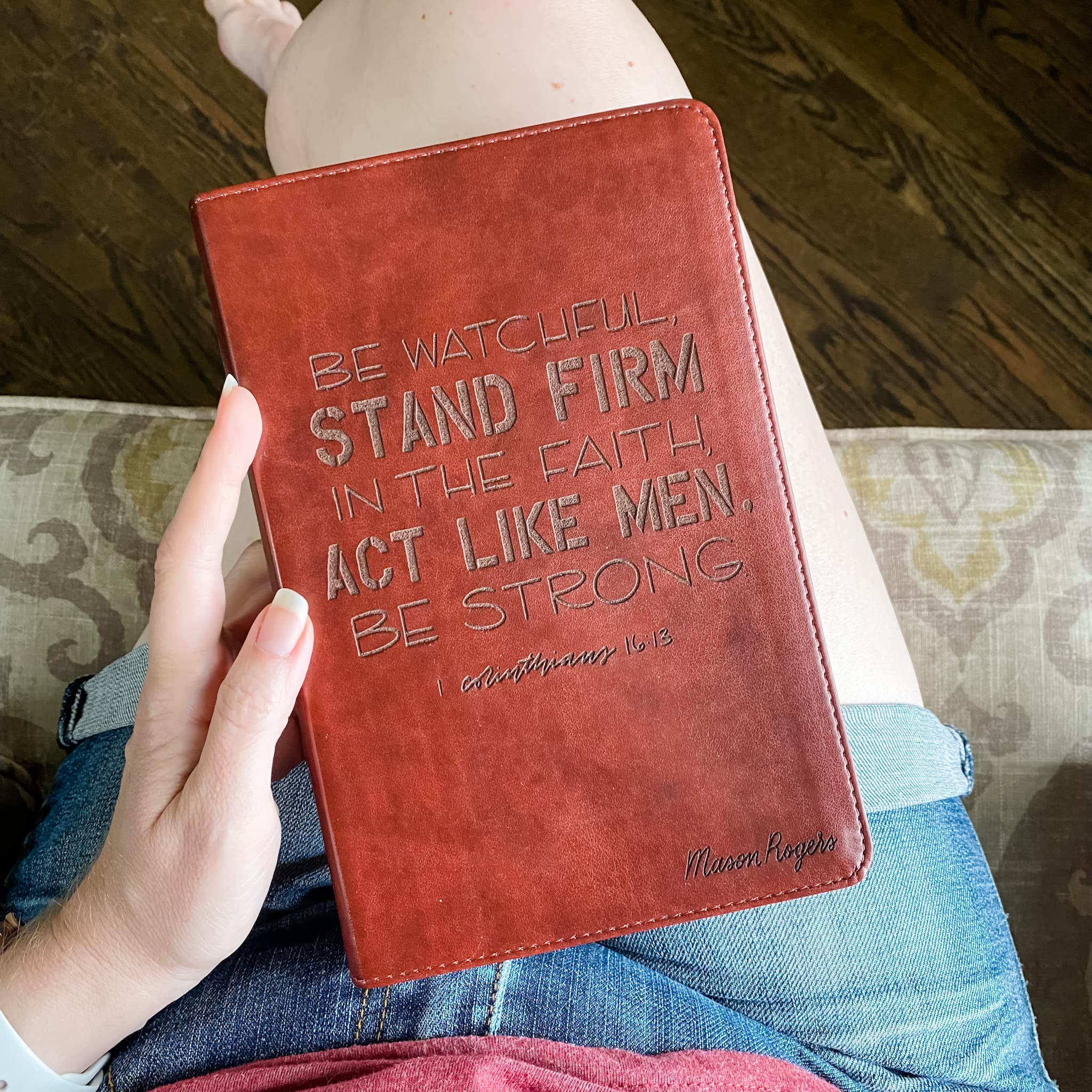 Hand Lettered & Laser Engraved ESV Student Study Bible - Brown Leather Personalized Gift with Custom Name Engraving | Perfect for Graduation, Baptism & Spiritual Growth