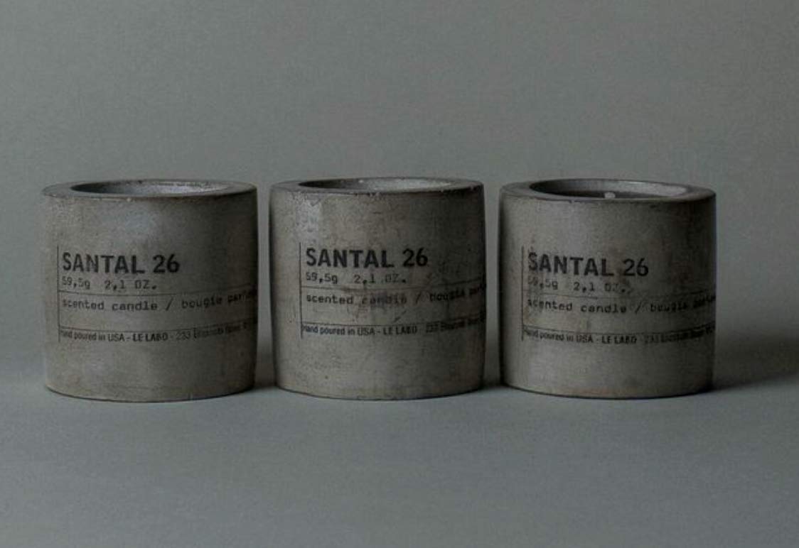 Le Labo SANTAL 26 Mini Concrete Candles - 3-Pack (59.5g/2.1oz Each) - Handmade Soy Wax Candles for Home, Spa & Meditation - Perfect for Relaxation, Aromatherapy & Gift Giving