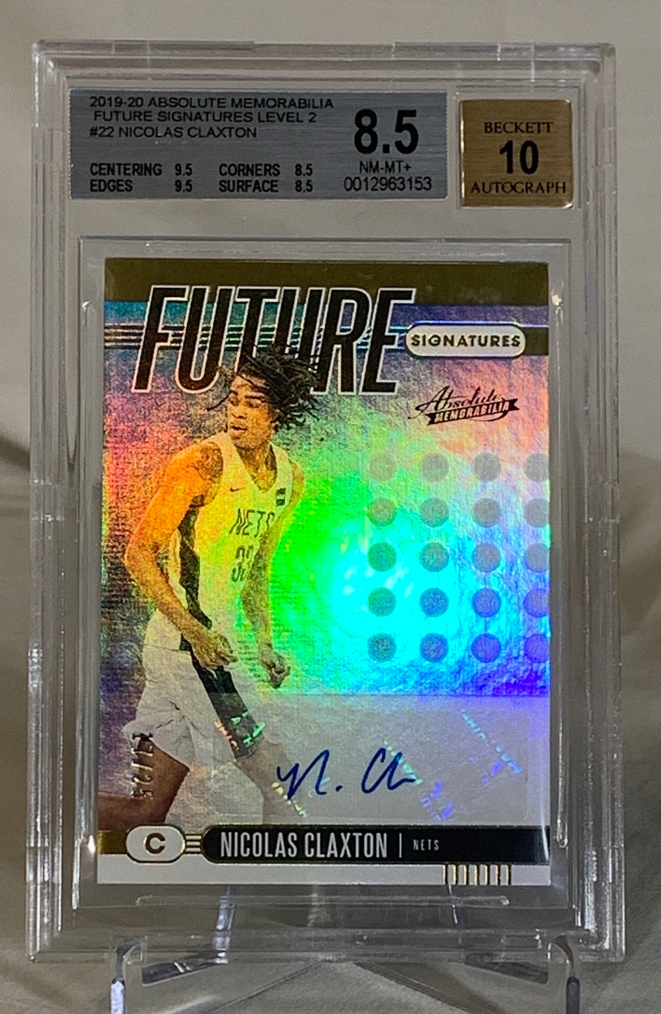 2019-20 Nicolas Claxton 17/25 AUTO ABSOLUTE MEMORABILIA BGS 10/8.5 NM MT+ #0012963153 - Rare Basketball Trading Card for Collectors & Investors - Perfect for Display, Gifts, and Sports Memorabilia Collections