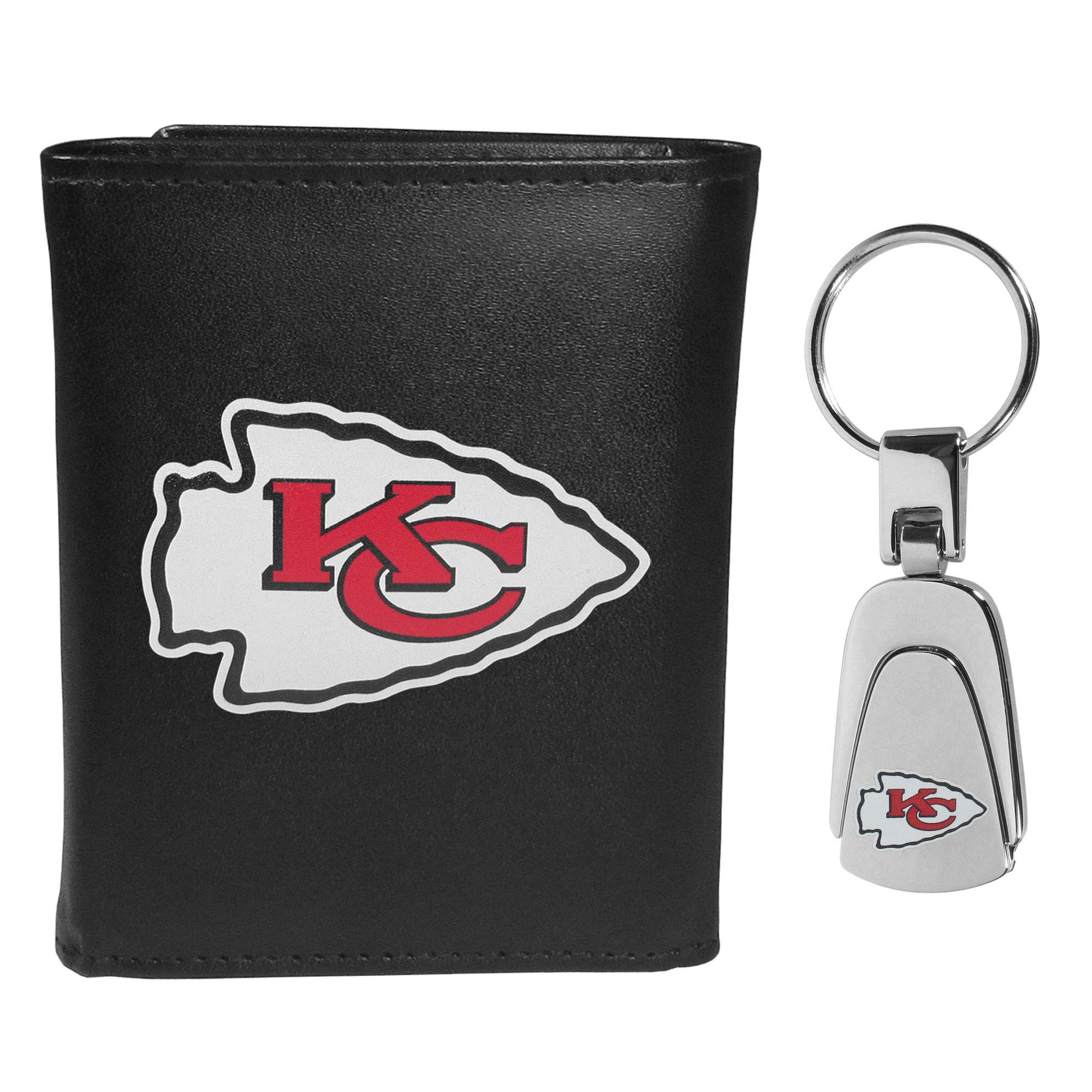 Premium Siskiyou Tri-Fold Leather Wallet with RFID Protection & Stainless Steel Keychain - Perfect for Men's Everyday Carry, Travel & Gift Giving
