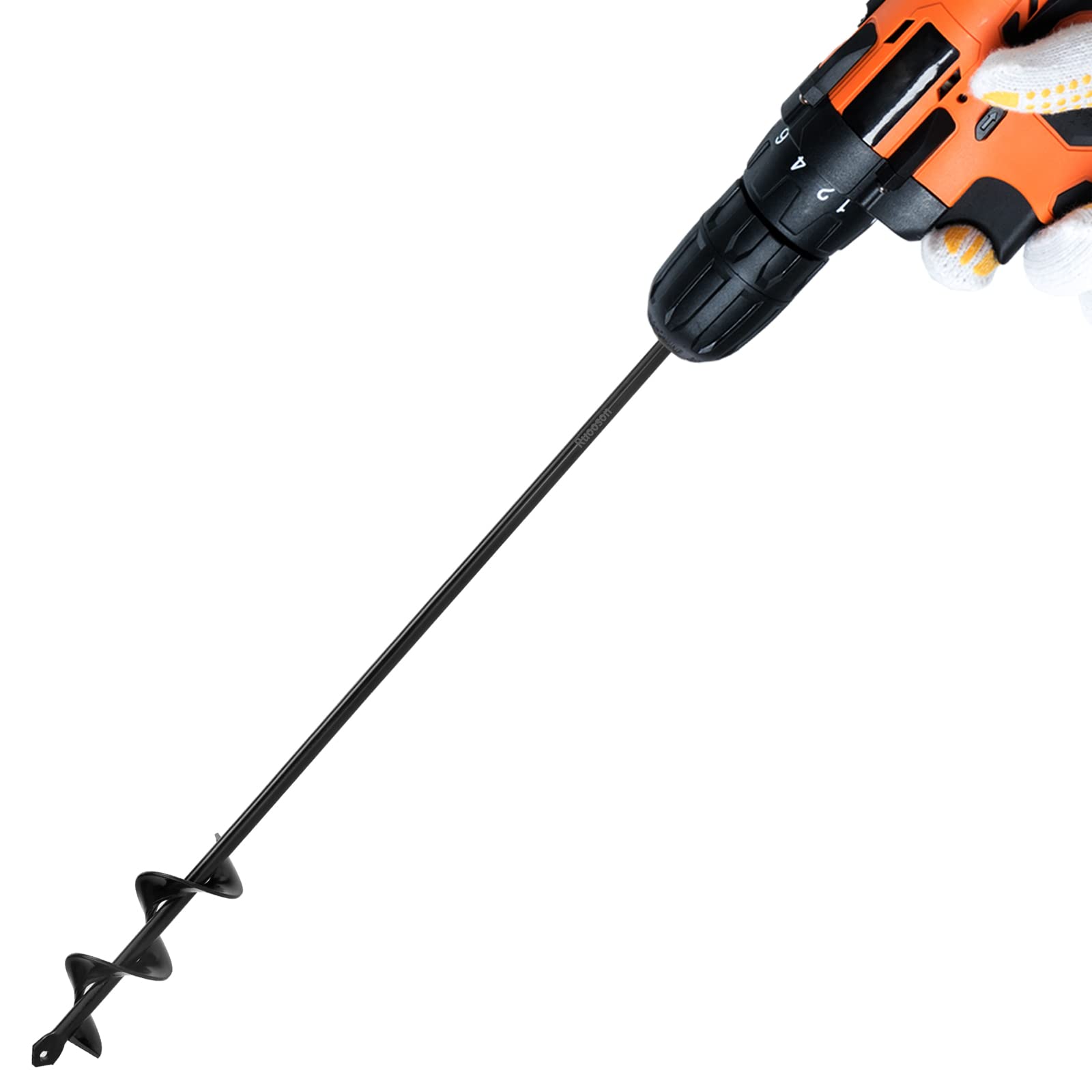 Ruuson 1.6X17.5 Inch Garden Auger Drill Bit for Planting - Spiral Earth Drill for 3/8