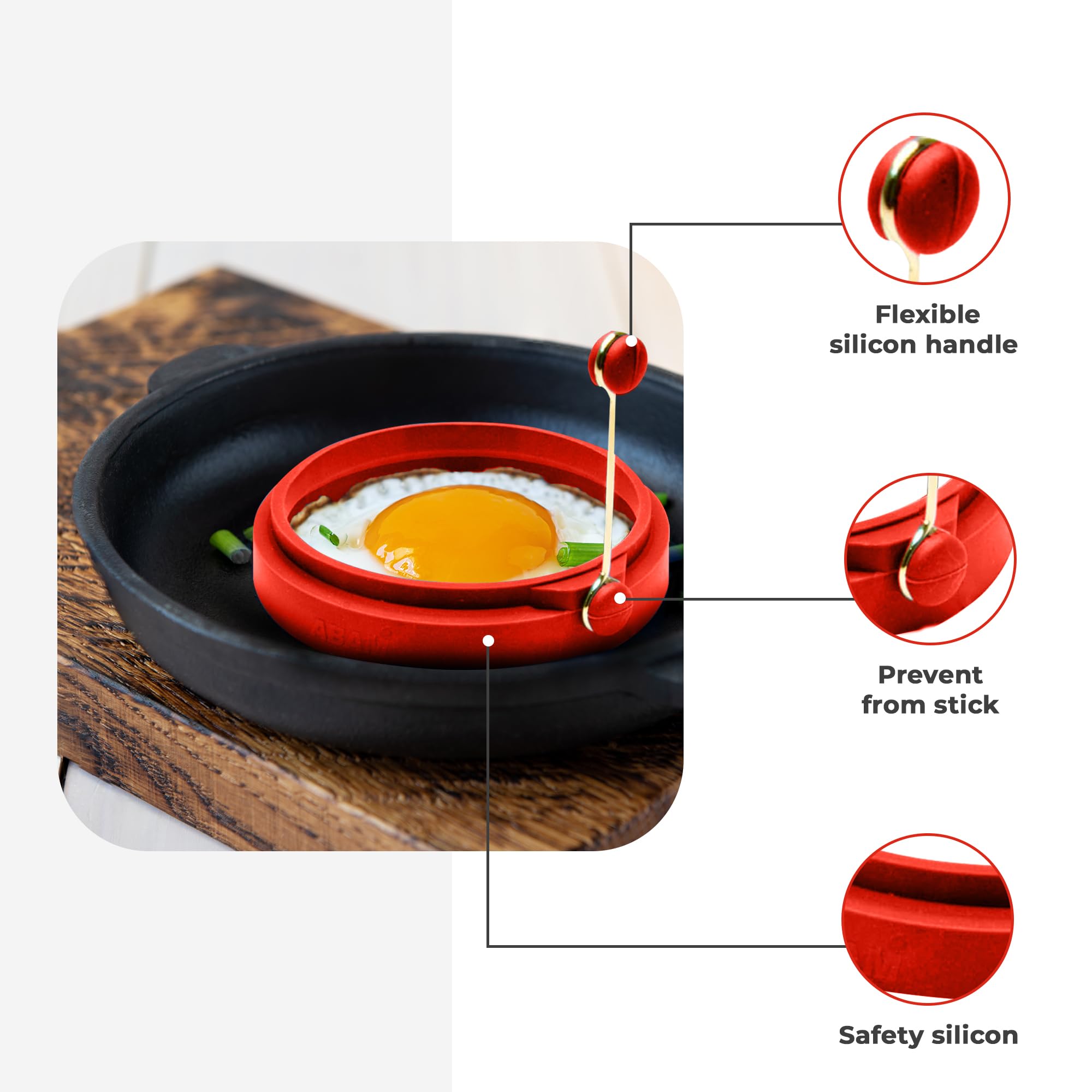 **4 Inch Nonstick Silicone Egg Ring - Blue Round Pancake Mold for Breakfast Sandwiches, Omelets, Burgers & More (Pack of 4) | Includes Free e-Book | Perfect for Home Cooking, Meal Prep & Camping**