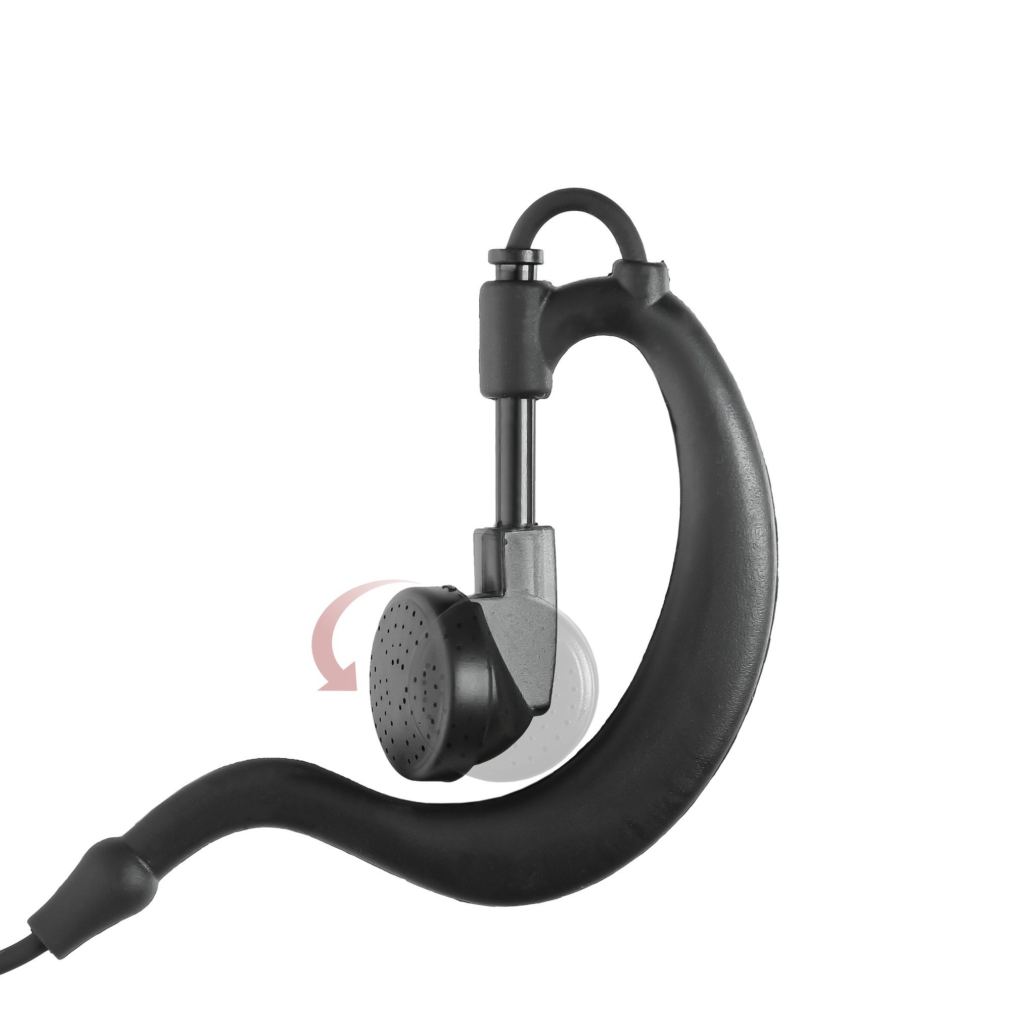 2 Pack G-Shape Style Earphone with PTT MIC - Compatible with Hytera TC-500, RCA Relm RP6500 & Tekk Feidaxin - Clear Communication for Security, Construction & Outdoor Work