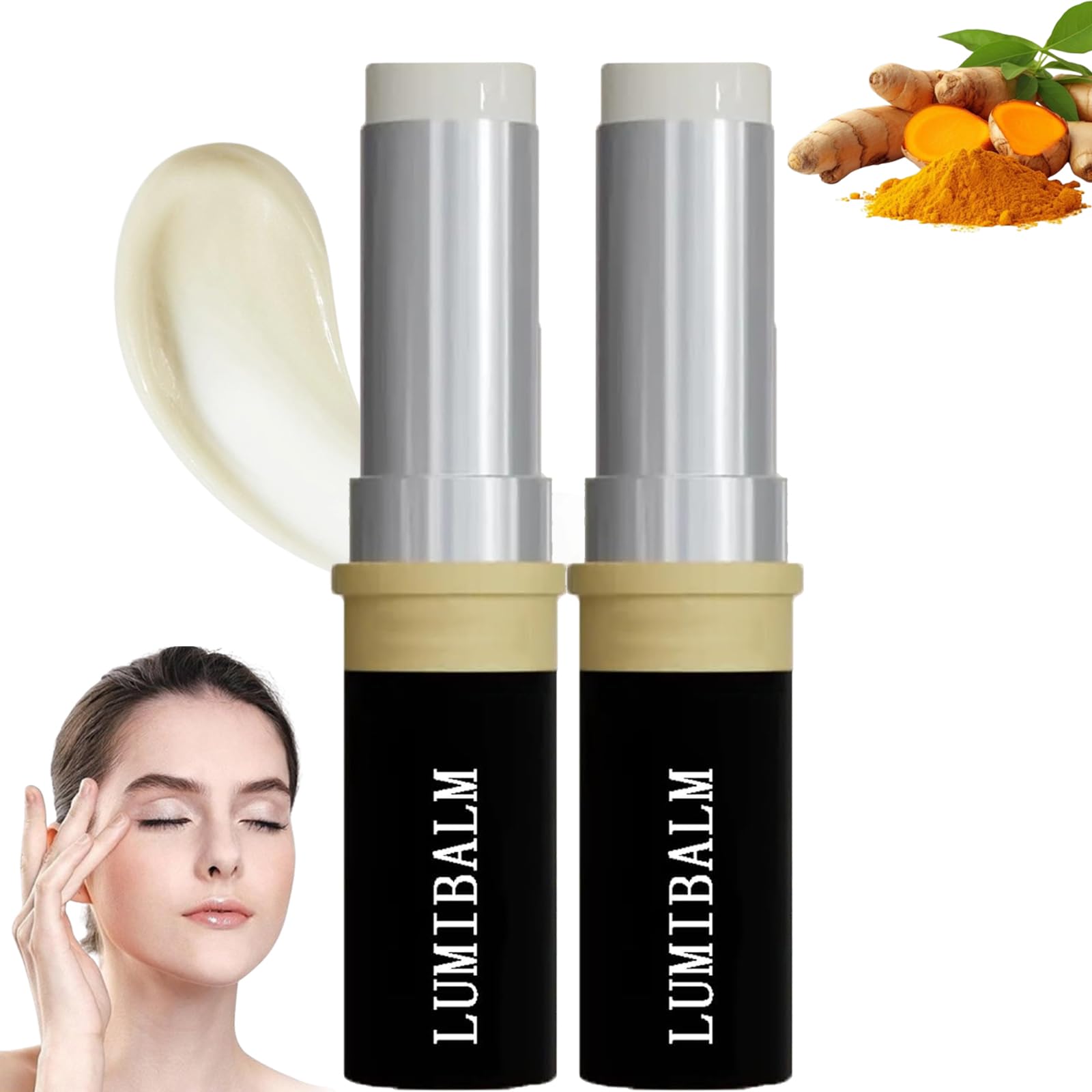 Lumibalm Eye Serum Stick for Under Eye Bags & Puffiness - Anti-Aging Eye Cream Treatment Stick, Dark Circle Reducer, Hydrating Eye Balm (2 Pack) - Perfect for Morning Routine, Travel & Nighttime Skincare