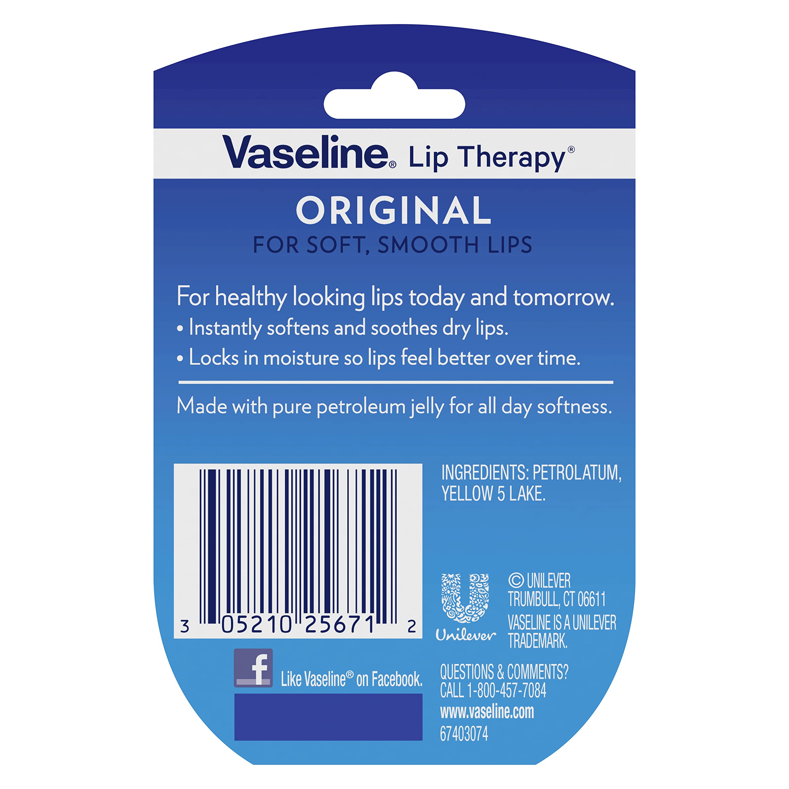 Vaseline Lip Therapy 6-Pack – Mini Travel-Size Lip Balm for Dry & Chapped Lips, Petroleum Jelly Moisturizer (0.25 Oz Each) – Perfect for Winter Care, On-The-Go Hydration & Gift Sets