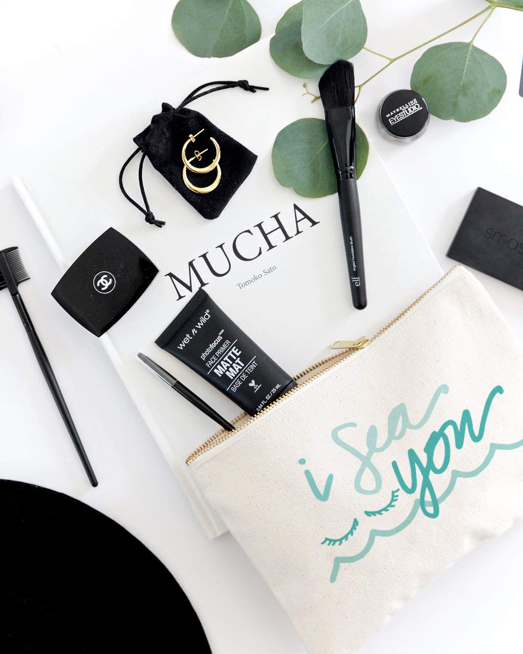 The Cotton & Canvas Co. I Sea You Summer Beach Cosmetic Bag - Waterproof Travel Makeup Pouch for Women | Perfect for Beach Vacations, Pool Parties & Weekend Getaways
