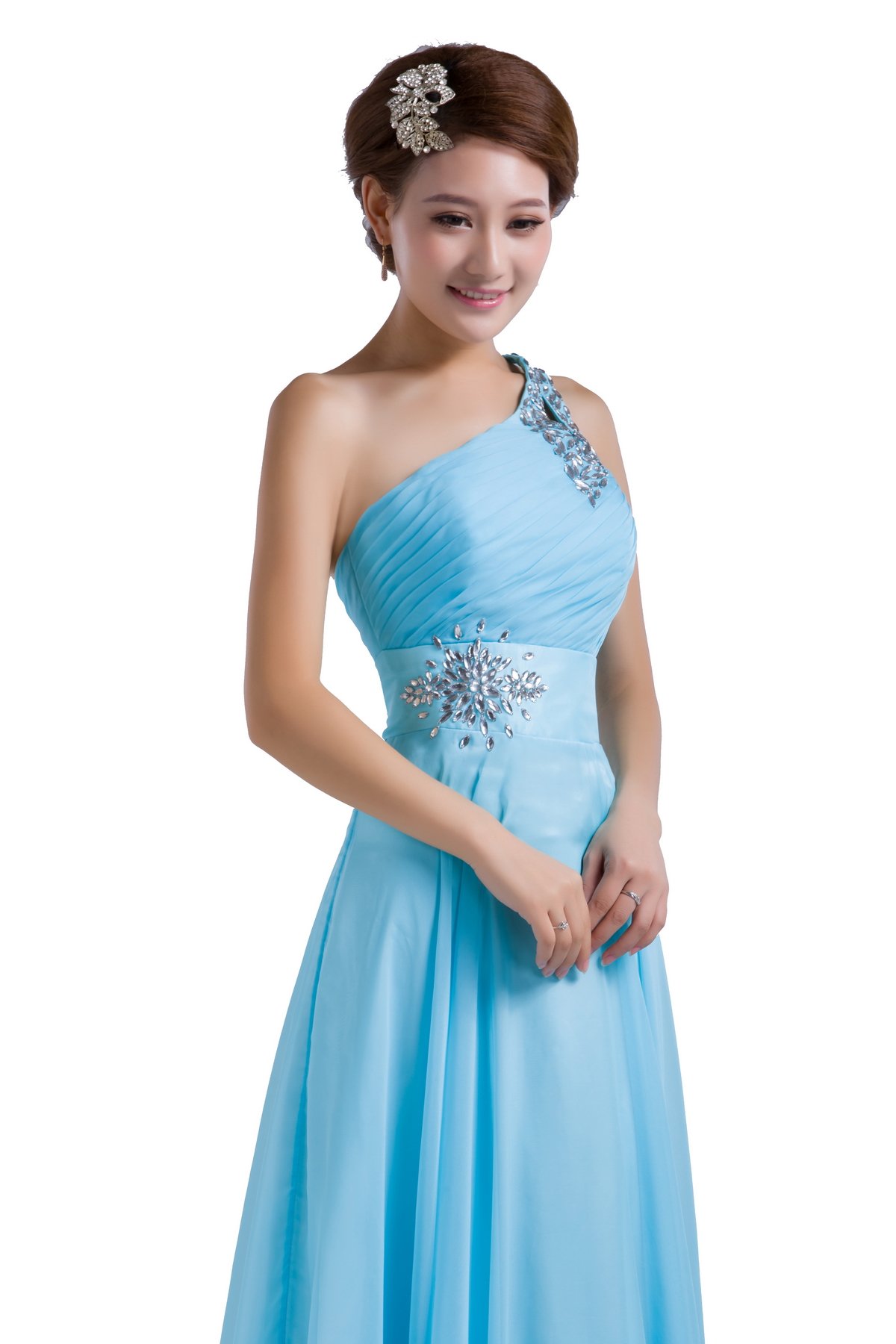 Elegant One-Shoulder Beaded Chiffon Prom Dress with Floor Length - Perfect for Homecoming, Formal Dances & Special Occasions