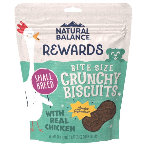 Natural Balance Crunchy Dog Biscuits with Real Chicken - Small Breed Recipe, 8oz - Healthy Treats for Training & Rewarding Your Pet