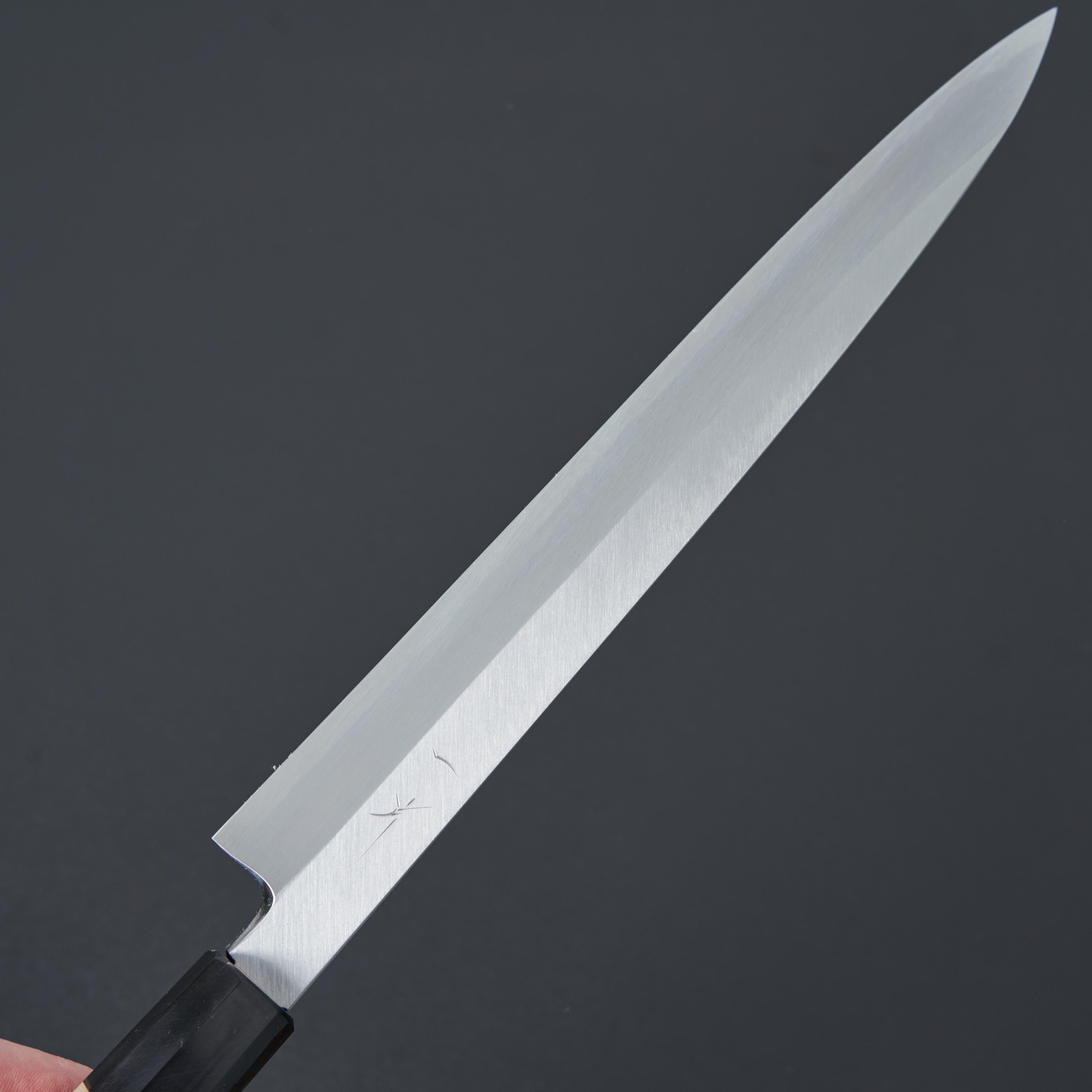 Hitohira Kikuchiyo Manzo Left-Handed Yanagiba Sushi Knife 270mm - White #3 Steel Blade with Ho Wood Handle - Perfect for Sushi Chefs & Japanese Cuisine Preparation