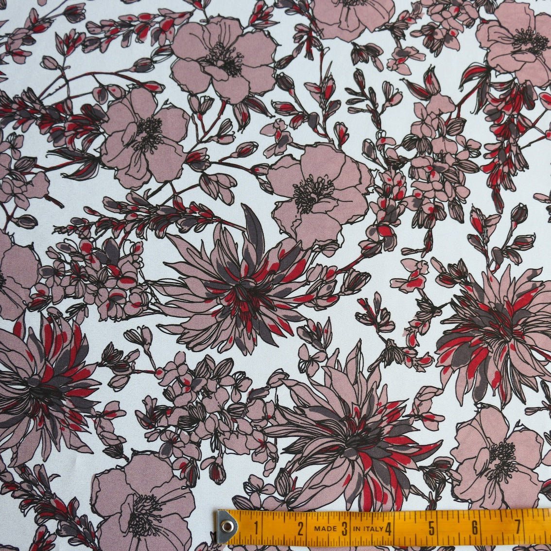 Chianti Poppies Silk Crepe De Chine Scarf - Elegant Floral Printed Silk Scarf for Women - Perfect for Weddings, Parties & Special Occasions
