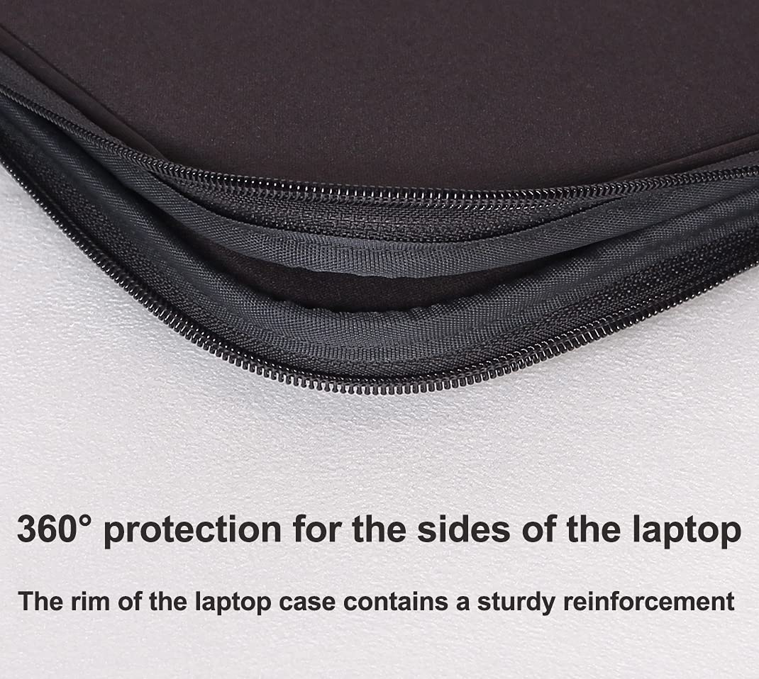 Inntzone 17.3 Inch Laptop Sleeve - Slim Lightweight Foldable Protective Case for Notebook Computer, Durable Flip Cover with Handle (Black) - Perfect for Business Travel, School, Office & Commuting