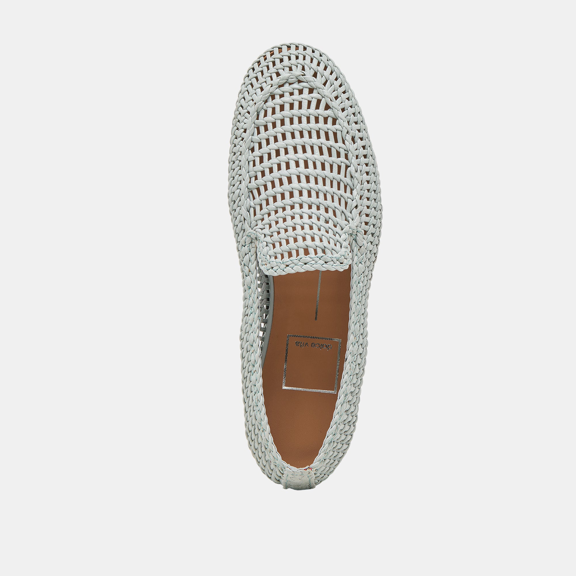Armond Flats Sky Blue Woven Leather Women's Shoes - Comfortable Casual Loafers for Work, Travel & Everyday Wear