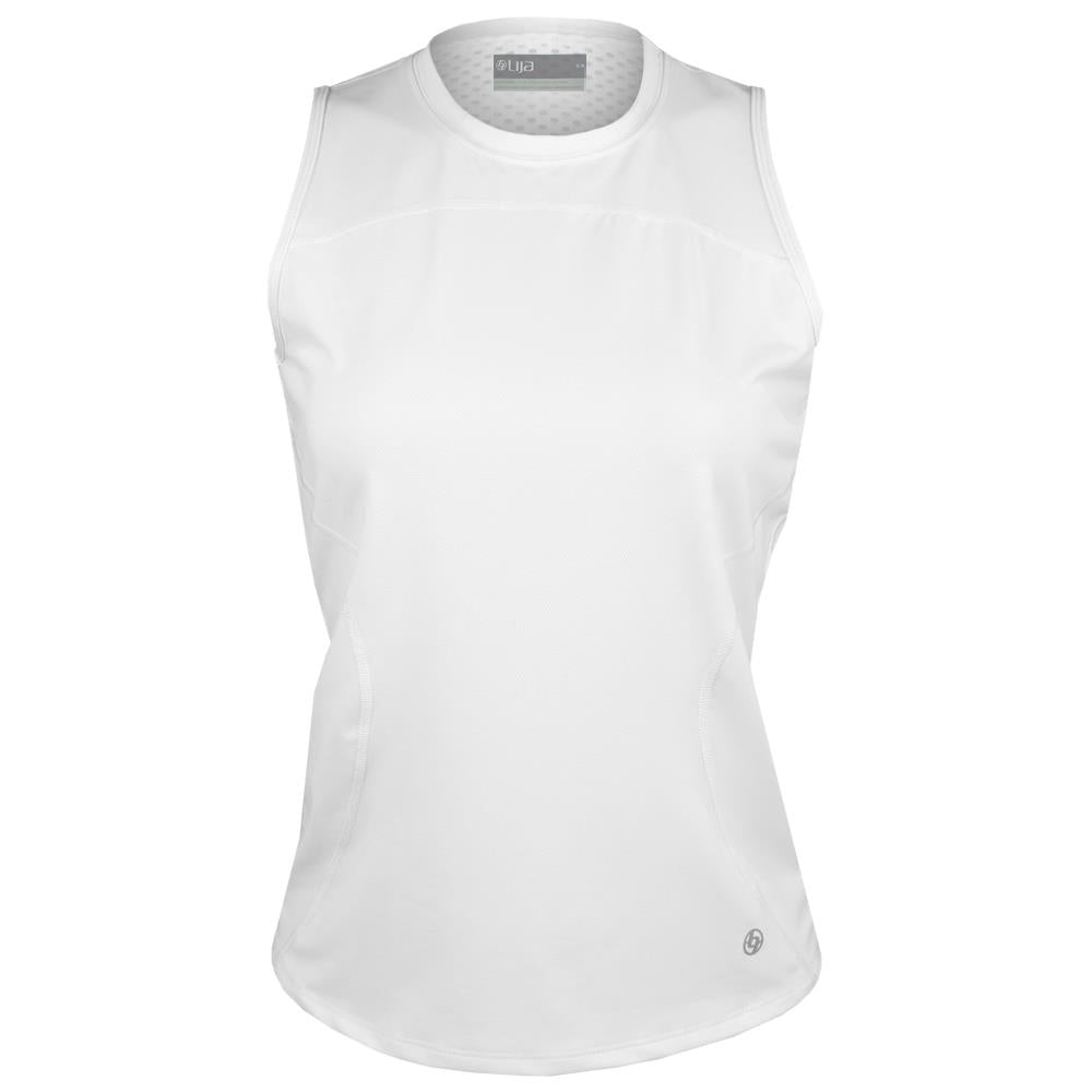 Lija Women's Tie Back Tank Top - Soft Stretchy White Sleeveless Shirt for Summer, Yoga, Beach & Casual Wear