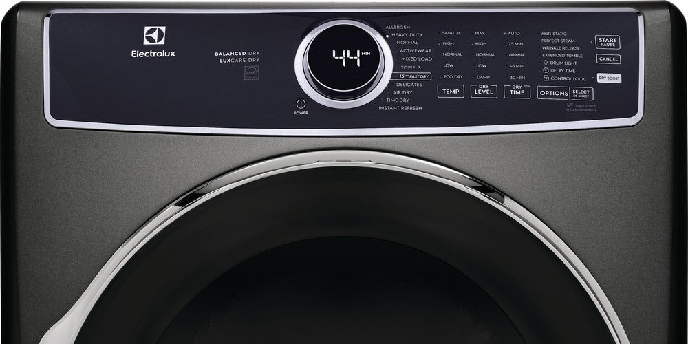 Electrolux Titanium Front Load Electric Steam Dryer - 8.0 Cu. Ft Capacity, ELFE763CAT | Perfect for Large Laundry Loads & Gentle Fabric Care in Homes & Apartments