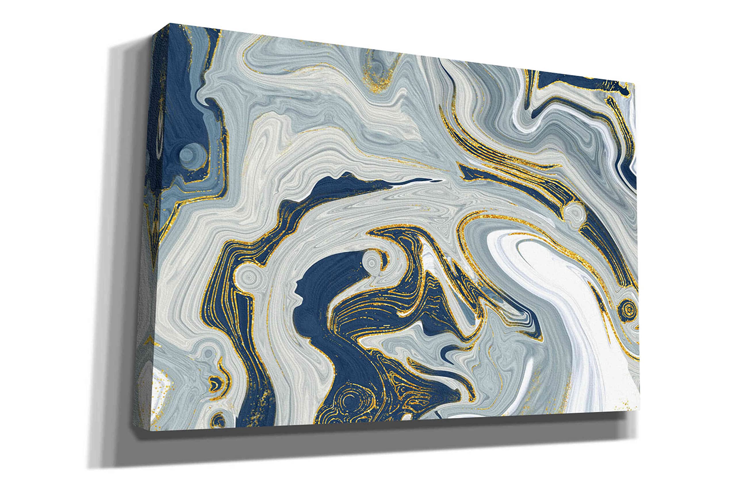 Delores Naskrent 'Marble Heaven' Abstract Canvas Wall Art - 18x12 Inches Modern Home Decor for Living Room, Bedroom & Office