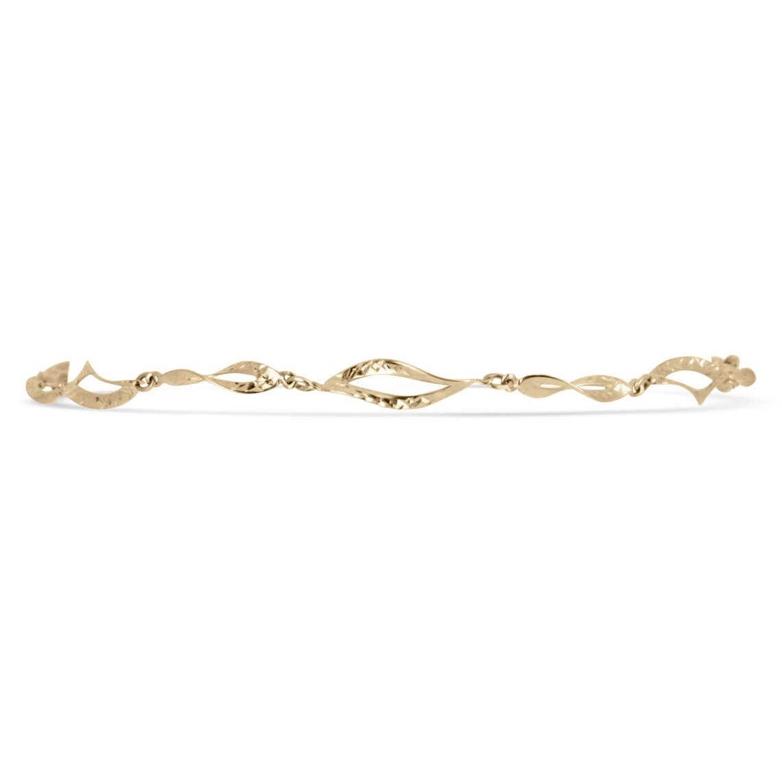 Vintage Split Wave Floral 18K Yellow Gold Bracelet for Women - Elegant Jewelry Gift for Birthday, Anniversary & Special Occasions