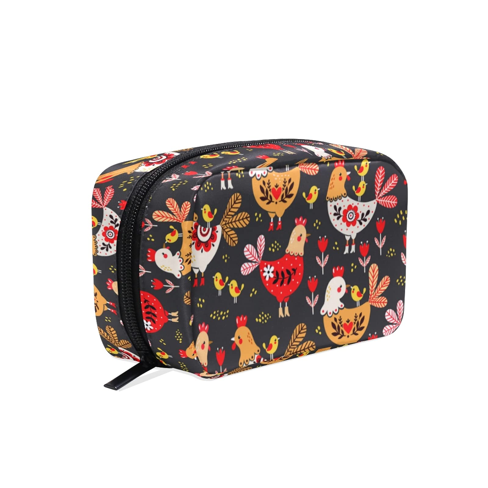 MOYYO Cute Rooster Chickens Makeup Bag - Portable Cosmetic Organizer for Women & Girls - Lightweight Travel Toiletry Bag - Perfect for Travel, Gym, and Daily Makeup Storage