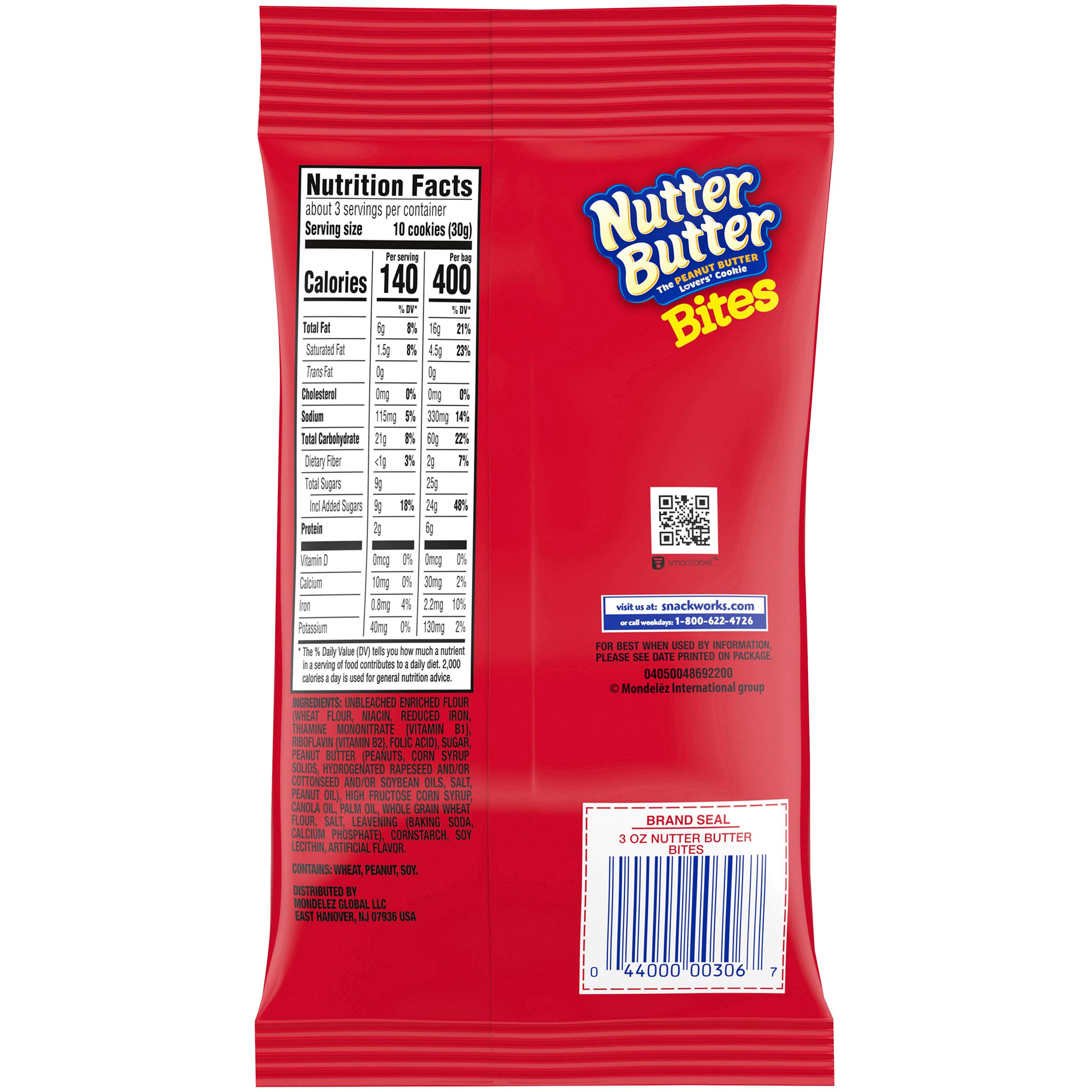 Nutter Butter Bites Peanut Butter Sandwich Cookies - Crunchy Snack, 3oz Big Bag (Pack of 1) | Perfect for Lunchboxes, Office Snacks & After-School Treats