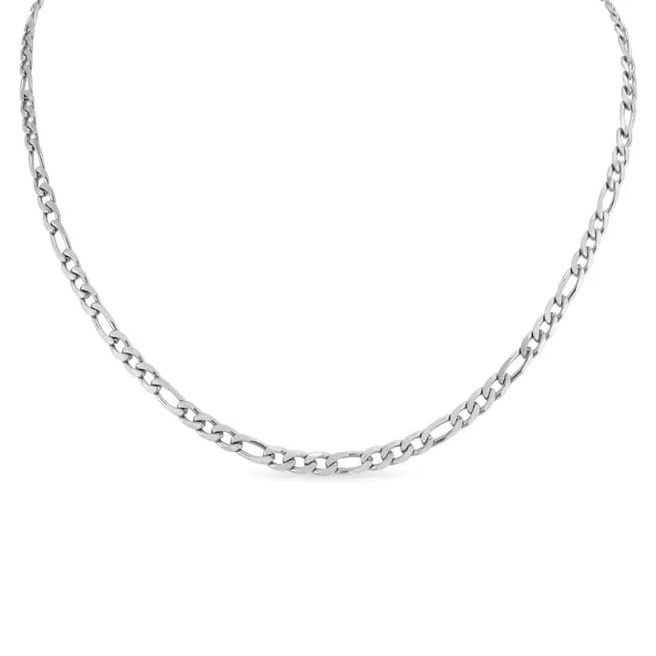 Men's Stainless Steel Figaro Chain Necklace - Durable & Hypoallergenic Jewelry for Everyday Wear, Gifts & Special Occasions