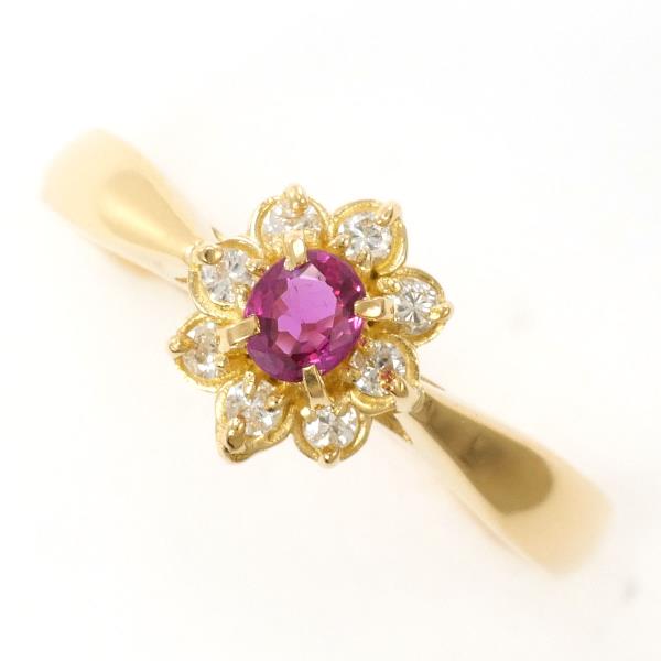 18K Yellow Gold Ruby and Diamond Ring for Women - Elegant Vintage Style Engagement & Wedding Jewelry Gift for Her