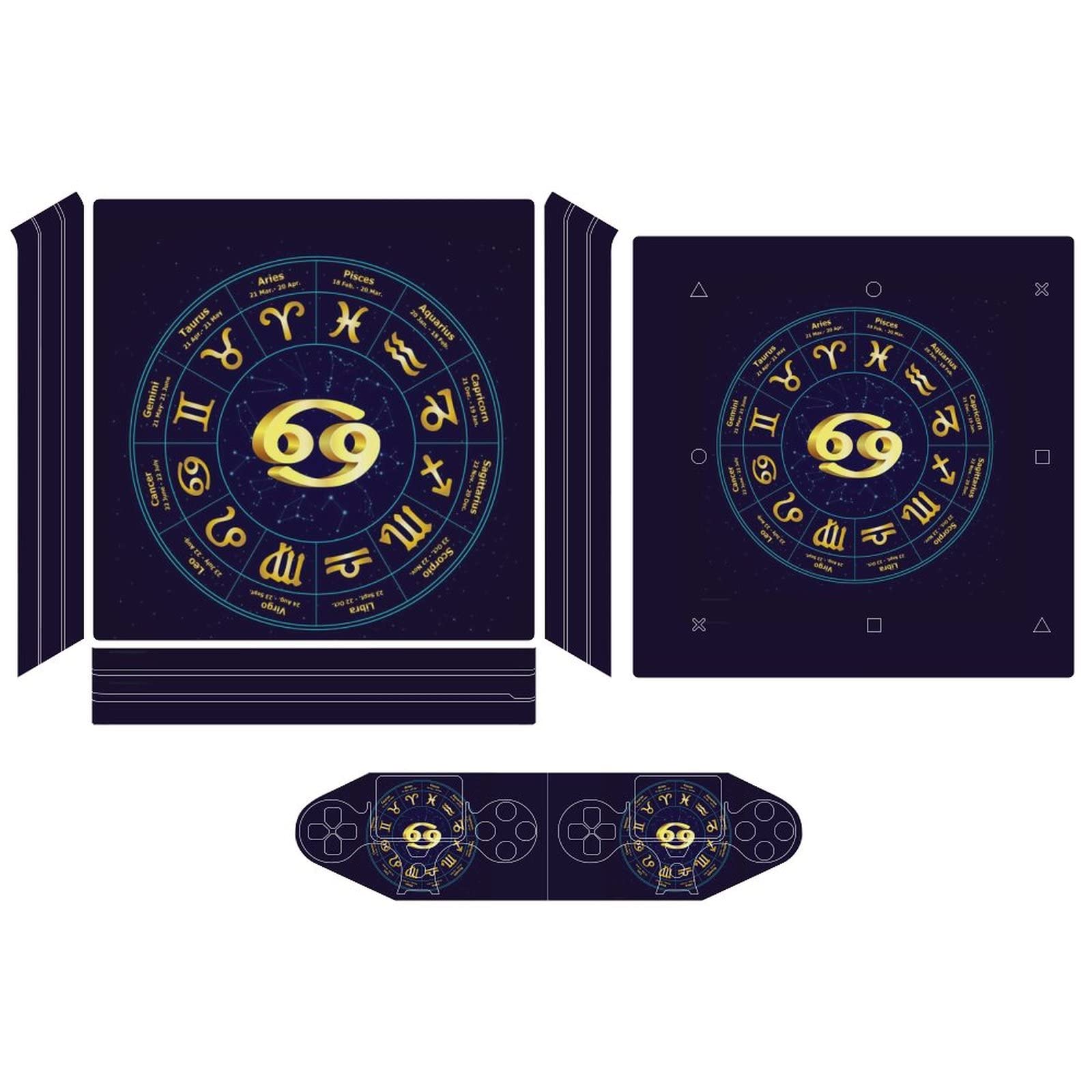 PS4 Pro & PS4 Slim Controller Skin Protector - Anti-Slip PVC Adhesive Sticker with Circle Cancer Design | Perfect for Gaming, Collectors & Console Protection
