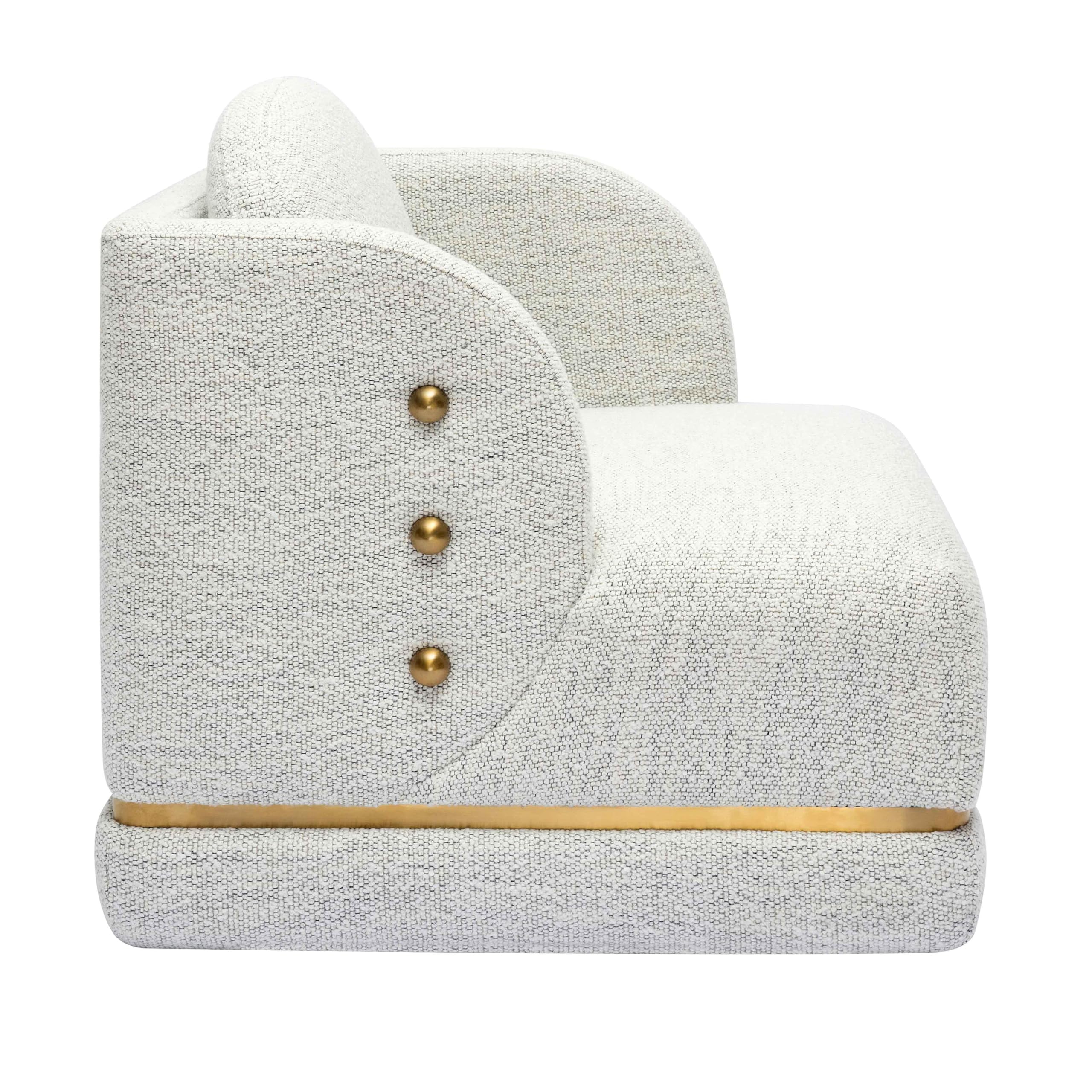 Tov Furniture Earl Nubby Cotton White Chenille Accent Chair - Modern Living Room Armchair for Home Decor & Cozy Reading Nook