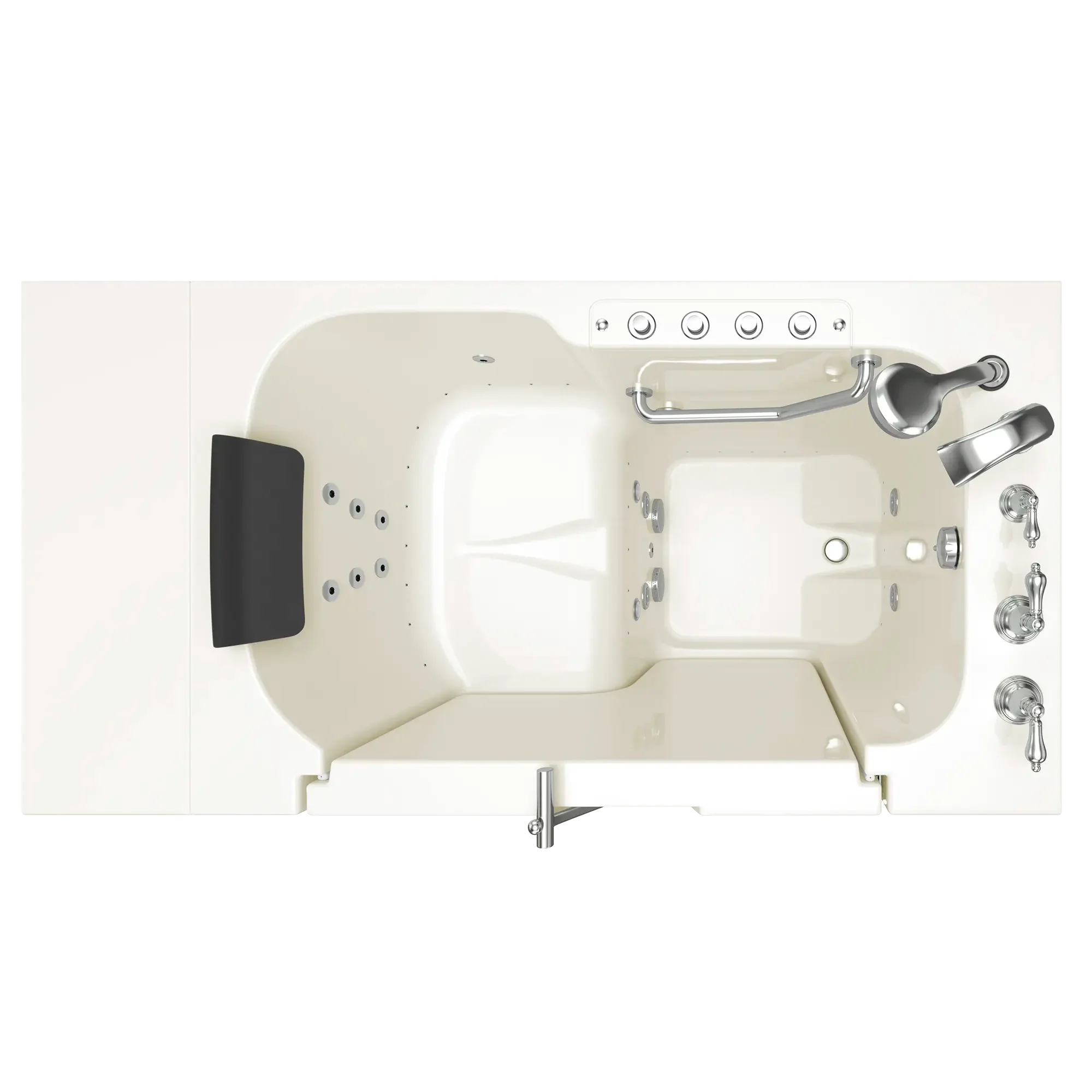 Premium 32 x 52 Inch Gelcoat Walk-In Bathtub with Air Spa & Whirlpool Systems - Right Hand Drain & Faucet - Ideal for Elderly & Mobility Support, Relaxing Hydrotherapy at Home