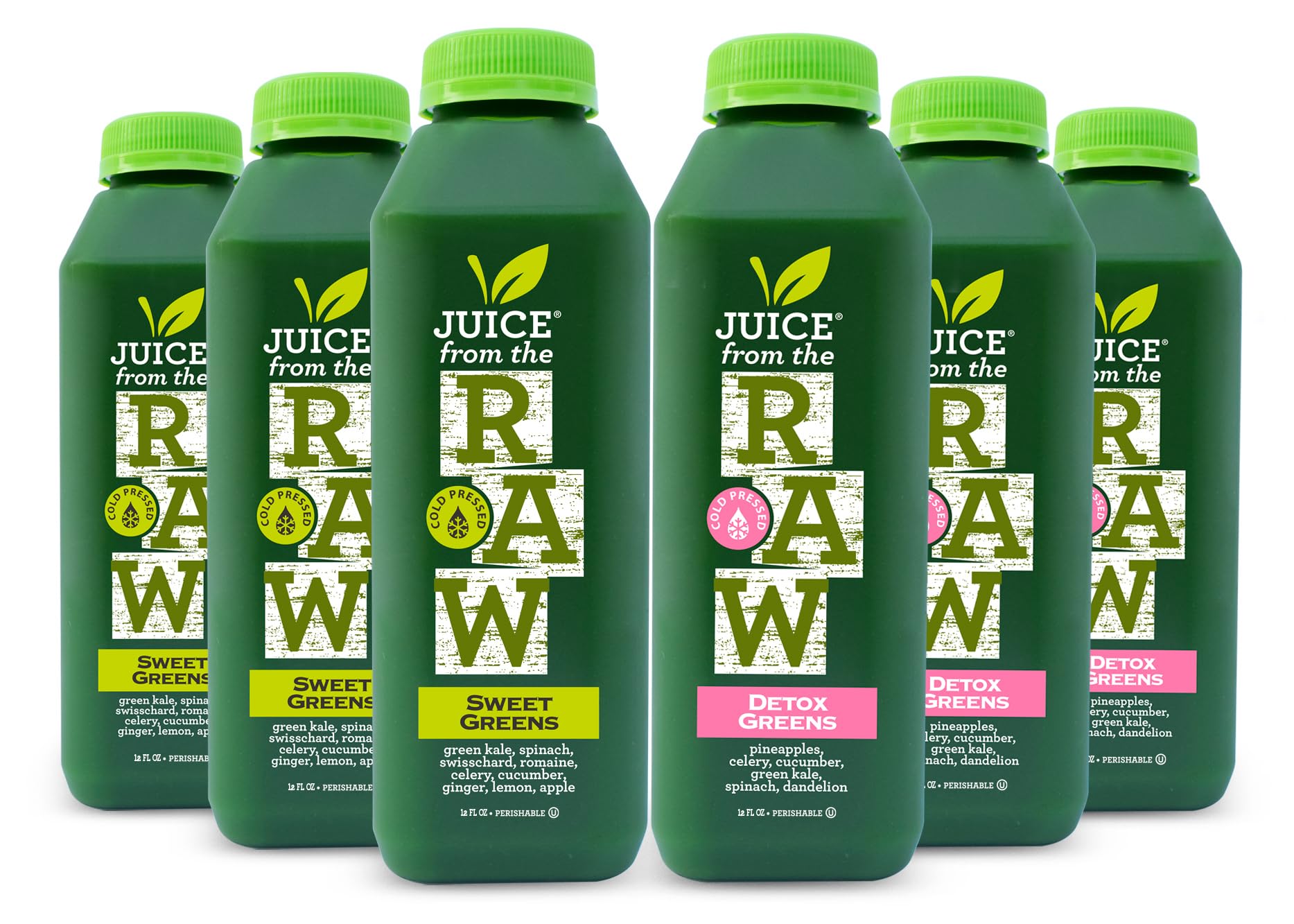 **Juice Cleanse & Detox - Maintenance Greens by Juice From the RAW® - 100% Raw Cold-Pressed Juices for Weight Loss & Body Detox (30 Pack, 12 oz Bottles) - Perfect for Post-Workout Recovery & Healthy Lifestyle**