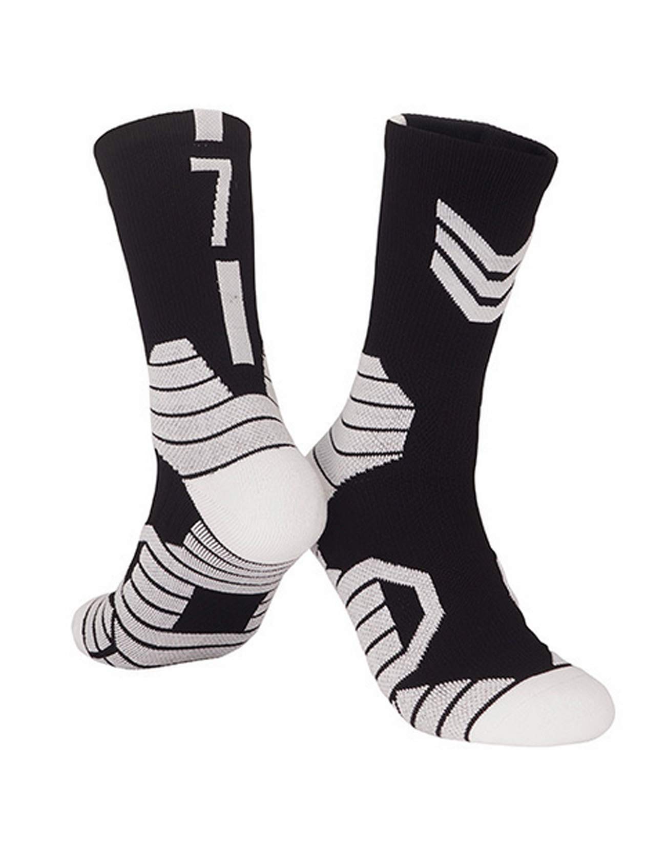 Jueshanzj Men's Basketball Socks with Custom Team Number - Moisture Wicking Athletic Socks for Basketball, Running & Sports - Perfect for Team Games, Training & Gym Workouts