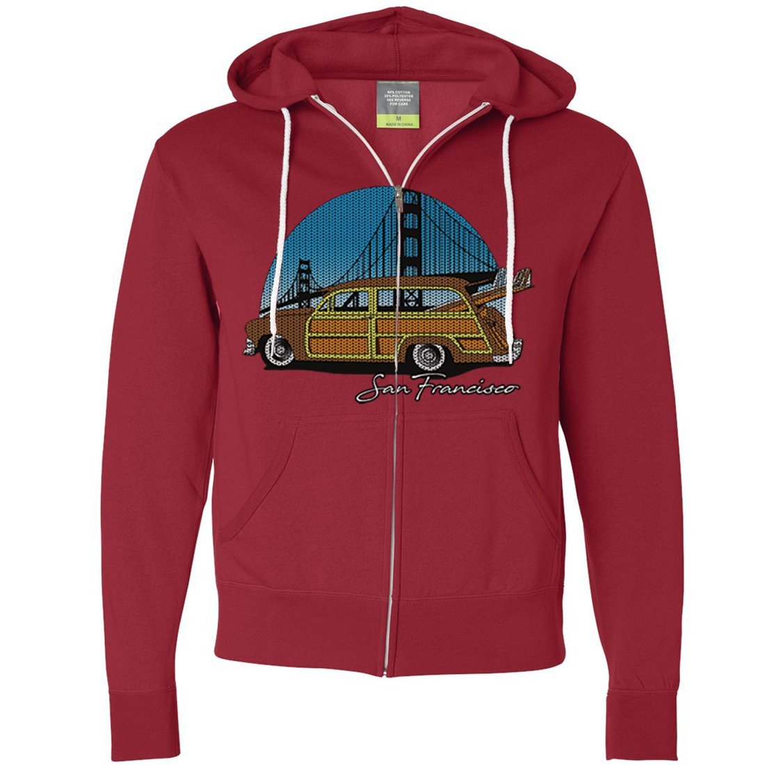 San Francisco Knit Style Woody Zip-Up Hoodie - Cozy Men's & Women's Pullover for Casual Wear, Street Fashion & Outdoor Activities
