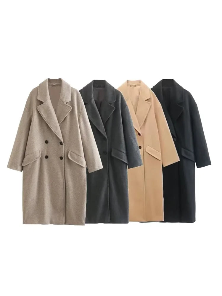 Women's Autumn Trench Coat - European & American Style Loose Fit Long Sleeve Casual Jacket for Fall | Perfect for Office, Dating & Daily Wear