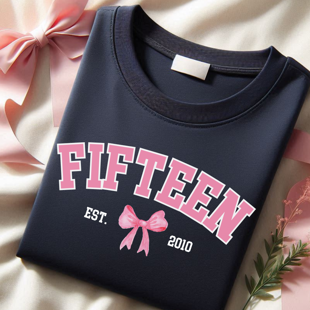 Custom Coquette Age & Year Personalized T-Shirt - Perfect for Birthdays, Anniversaries & Special Occasions