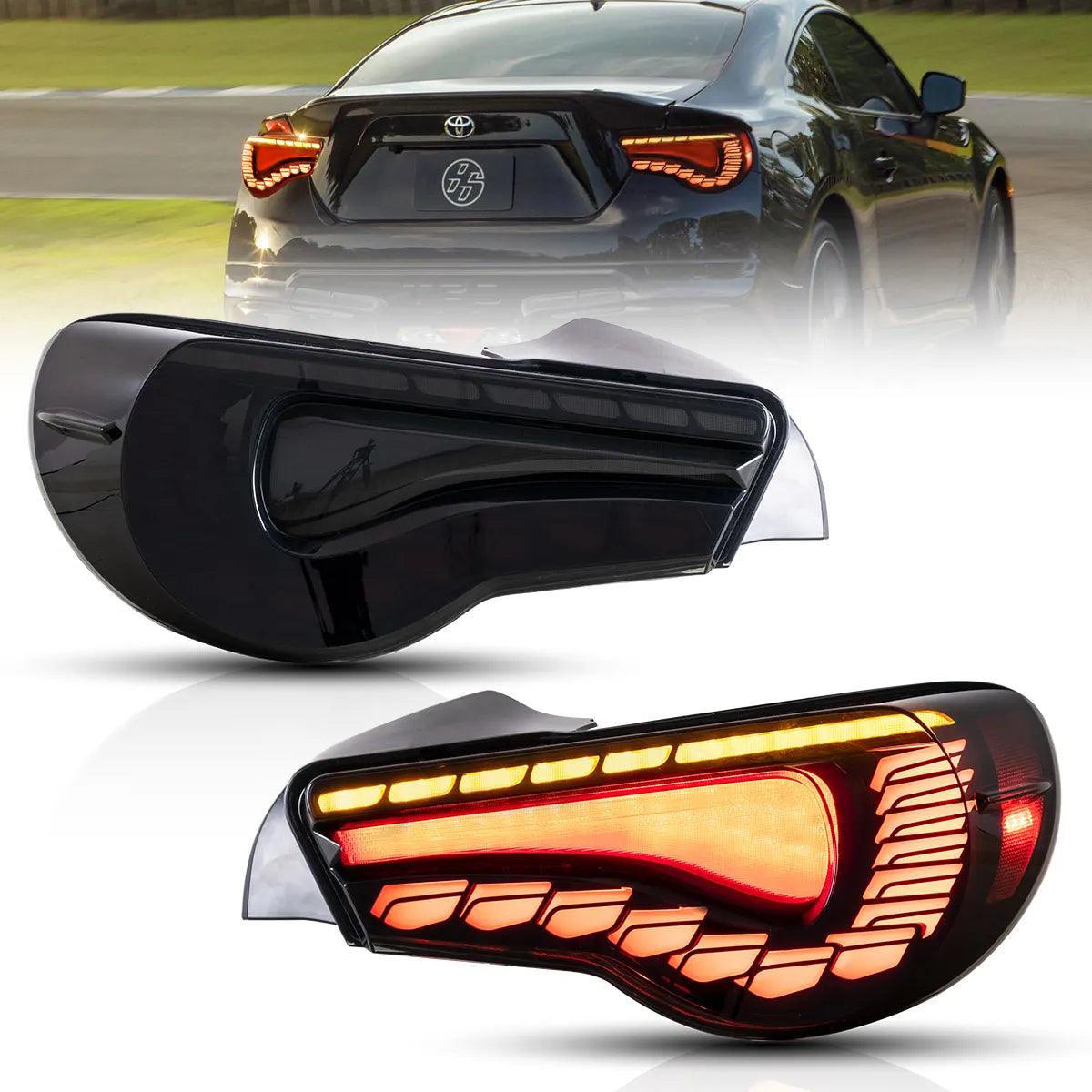 LED Tail Lights Assembly with Sequential Turn Signal & Dynamic Welcome Lighting [Dragon Style] - Compatible with 2012-2020 Toyota 86/GT86/FT86, 2013-2020 Subaru BRZ, 2013-2020 Scion FR-S - Upgrade Your Car's Style & Visibility for Night Driving
