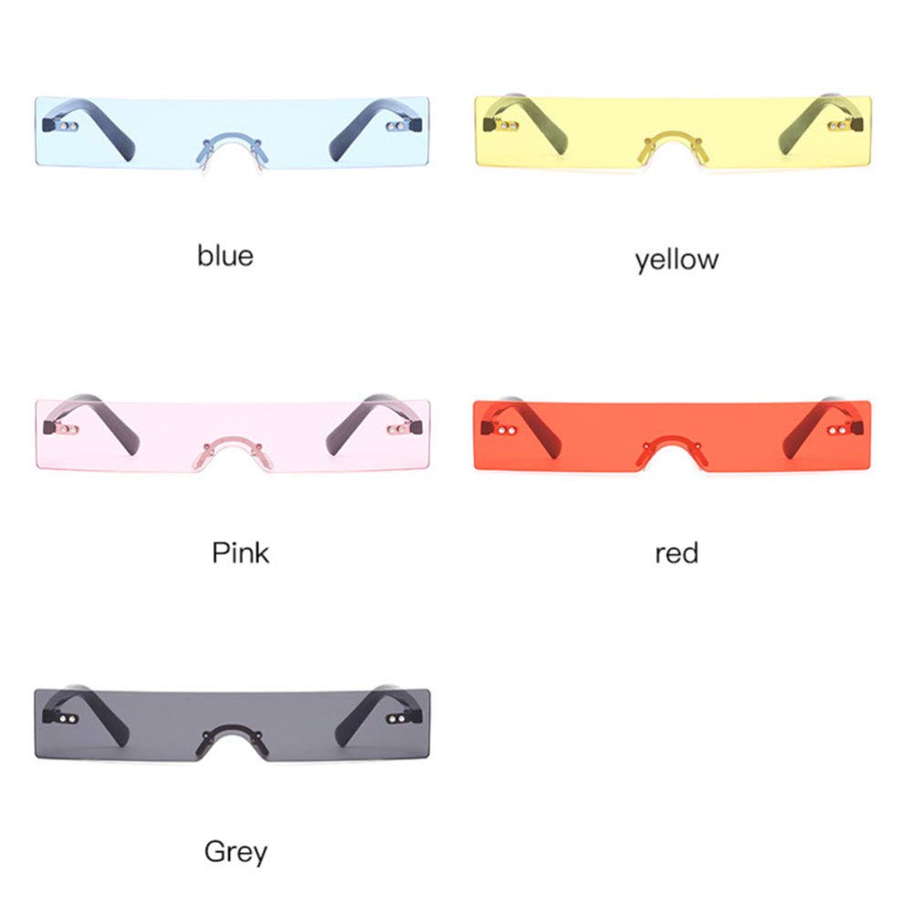 KESYOO Y2K Sunglasses - Trendy Rectangular Rimless Aviator Sunglasses for Women & Men - UV Protection for Outdoor, Beach, Driving & Fashion