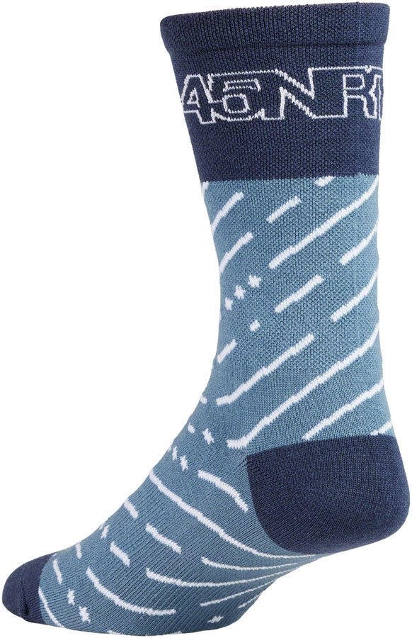 45NRTH Snow Band Lightweight Wool Socks for Men & Women - Breathable, Moisture-Wicking Winter Hiking Socks - Light Blue/Blue, Large - Perfect for Skiing, Snowboarding & Cold Weather Outdoor Activities
