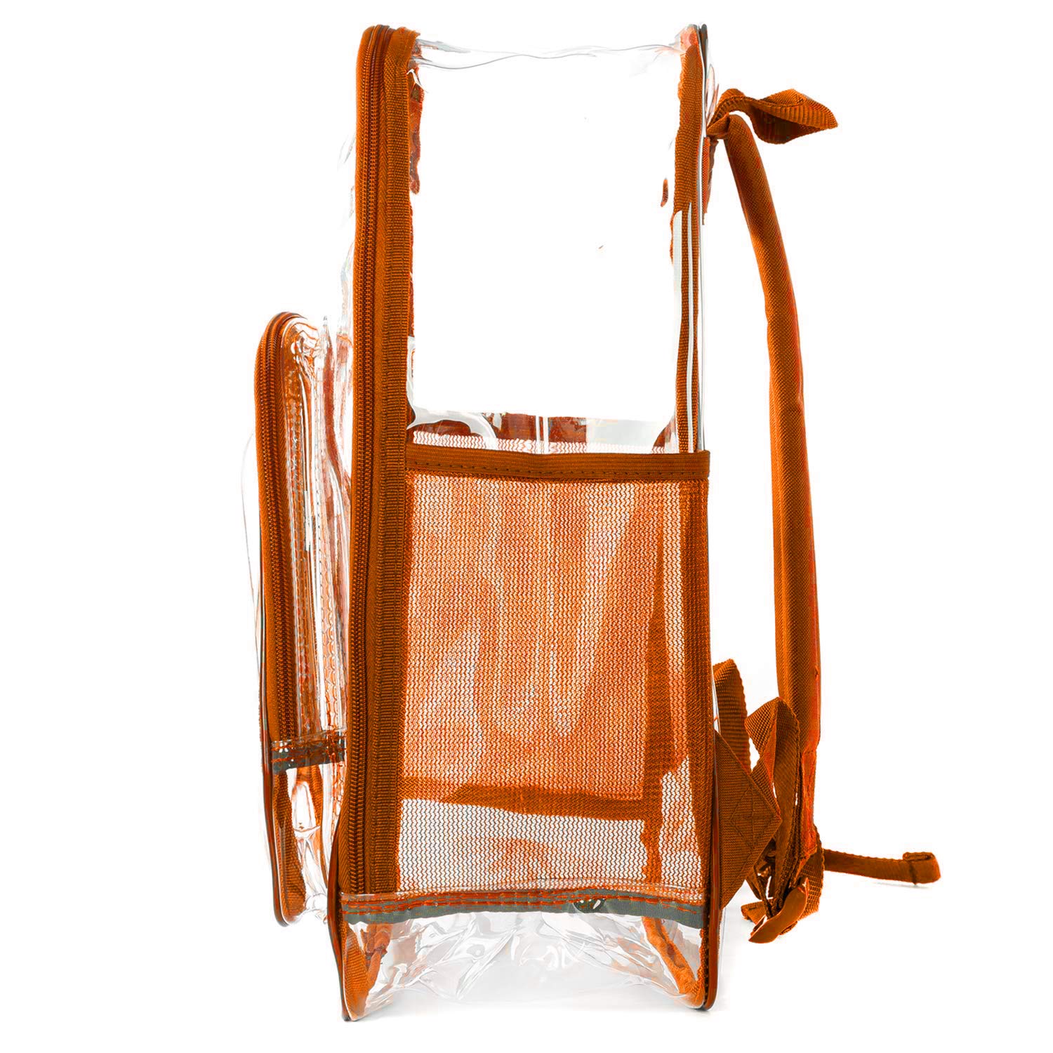 Heavy Duty Clear Backpack - Transparent School Bag with Large Capacity, See-Through Security Work Bag for Students & Professionals - Perfect for School, Work, Travel & Event Security Checks (Orange)