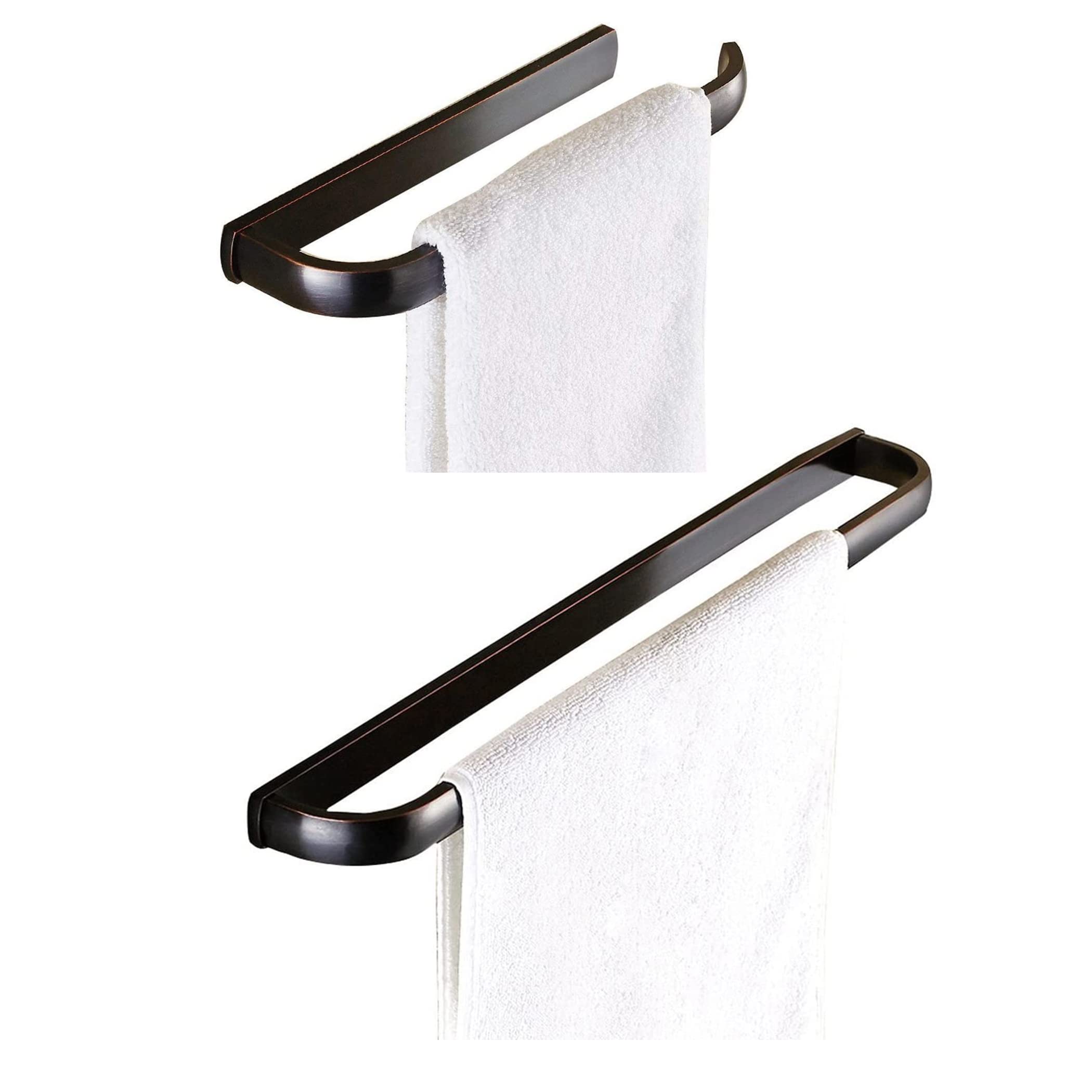 WINCASE 24 Inch Bronze Oil Rubbed Bathroom Towel Bar - Wall Mounted Towel Rack with Screw Installation for Spa, Hotel & Home Bathroom Decor