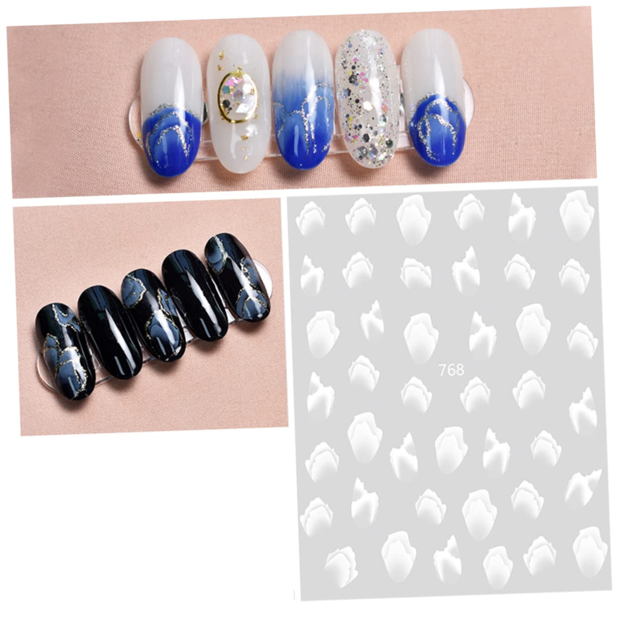 Minkissy 8PCS Summer Nail Stickers - Waterproof Nail Art Decals, DIY Nail Transfer Stickers for Manicure & Pedicure - Perfect for Beach Vacations, Pool Parties & Summer Nail Designs