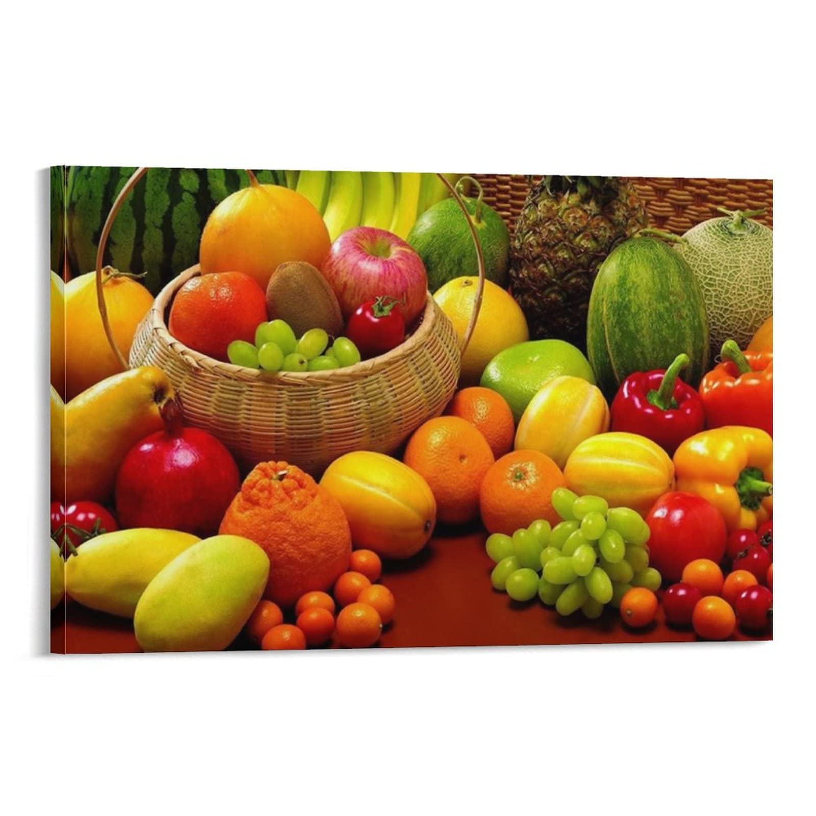 Lemon Fruit Kitchen Wall Art - 24x36 Inch Canvas Food Painting Poster for Home Decor, Modern Kitchen & Dining Room Wall Decorations - Perfect for Farmhouse, Apartment & Restaurant Decor