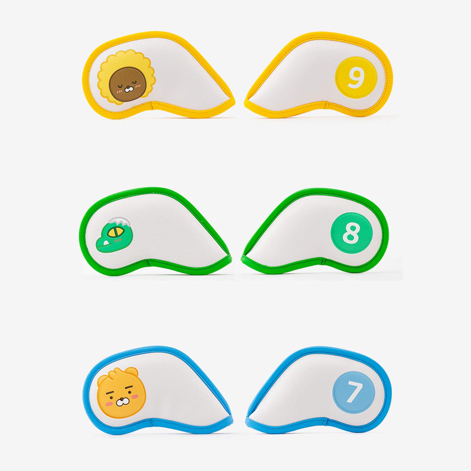 KAKAO Golf Little Friends Multicolored Iron Covers - Complete Set with All Characters | Premium Golf Club Protection | Perfect for Golf Enthusiasts & Cartoon Lovers | Ideal for Golf Bags, Tournaments & Gifts