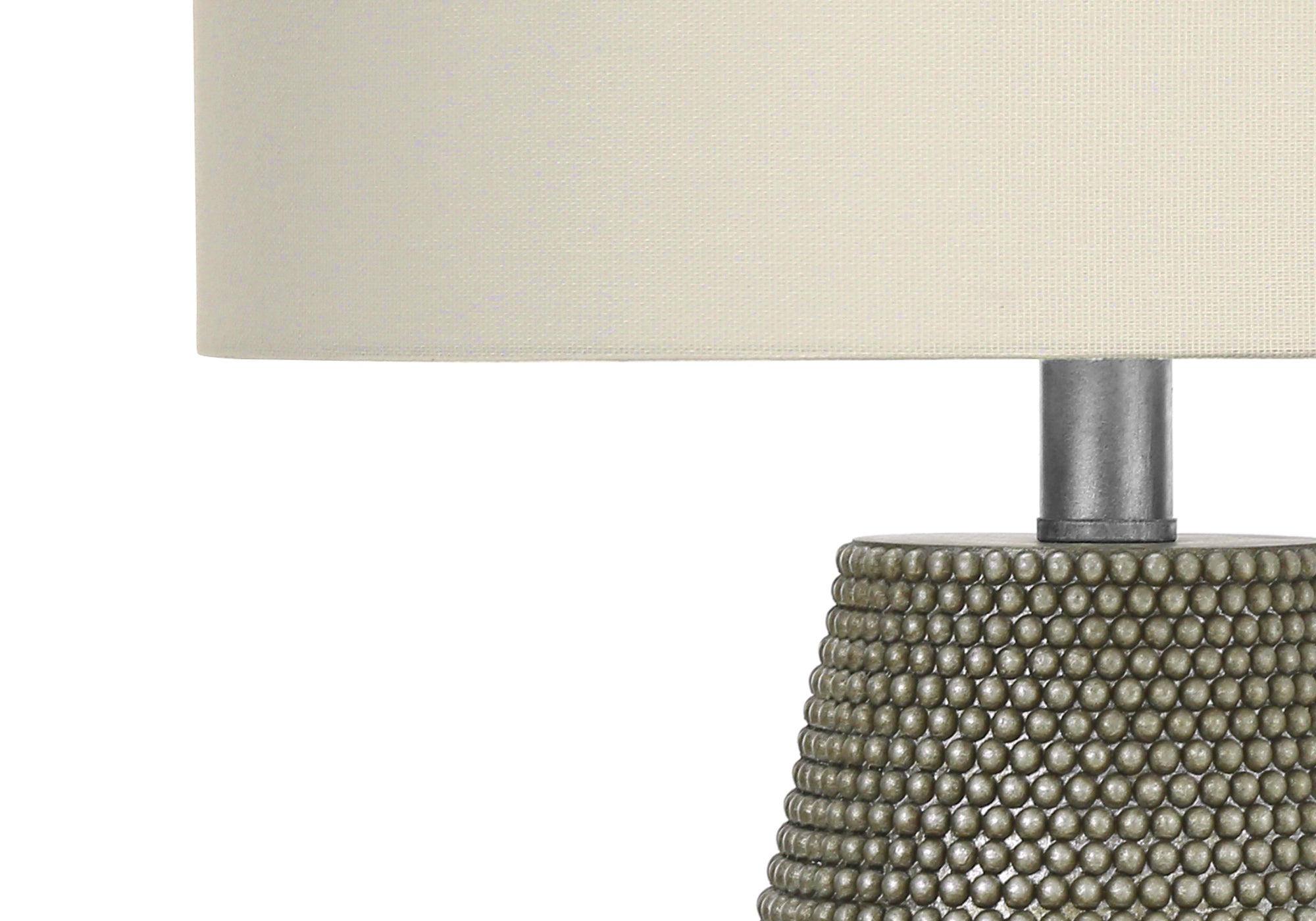 GlowLite Modern Grey Resin Table Lamp with Ivory/Cream Shade - 24 Inch Height - Stylish Bedside & Living Room Lighting for Home Decor
