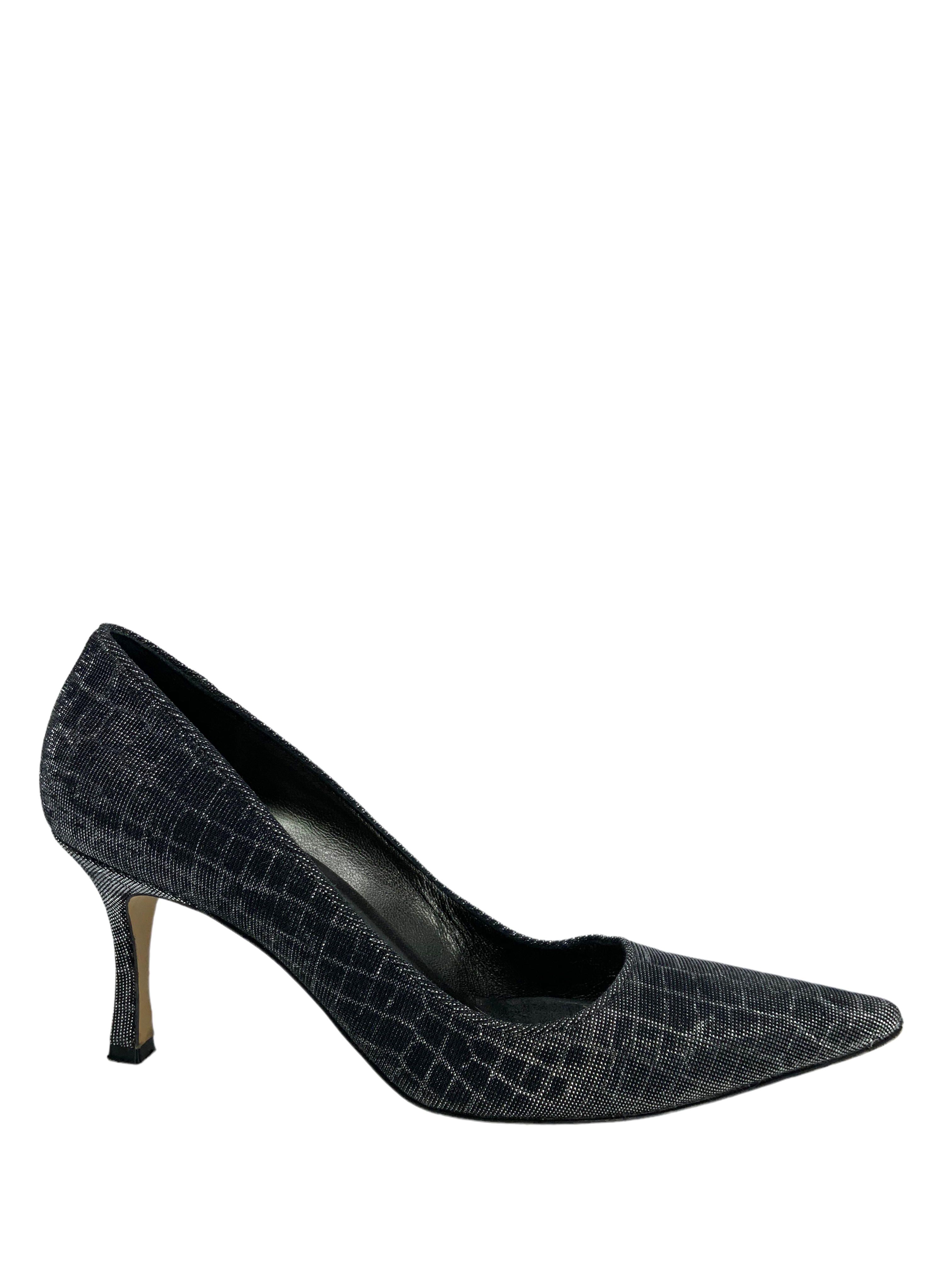 Manolo Blahnik Glitter Pointed Toe Pumps Women's Size 8 | Elegant Evening Heels for Parties, Weddings & Special Occasions
