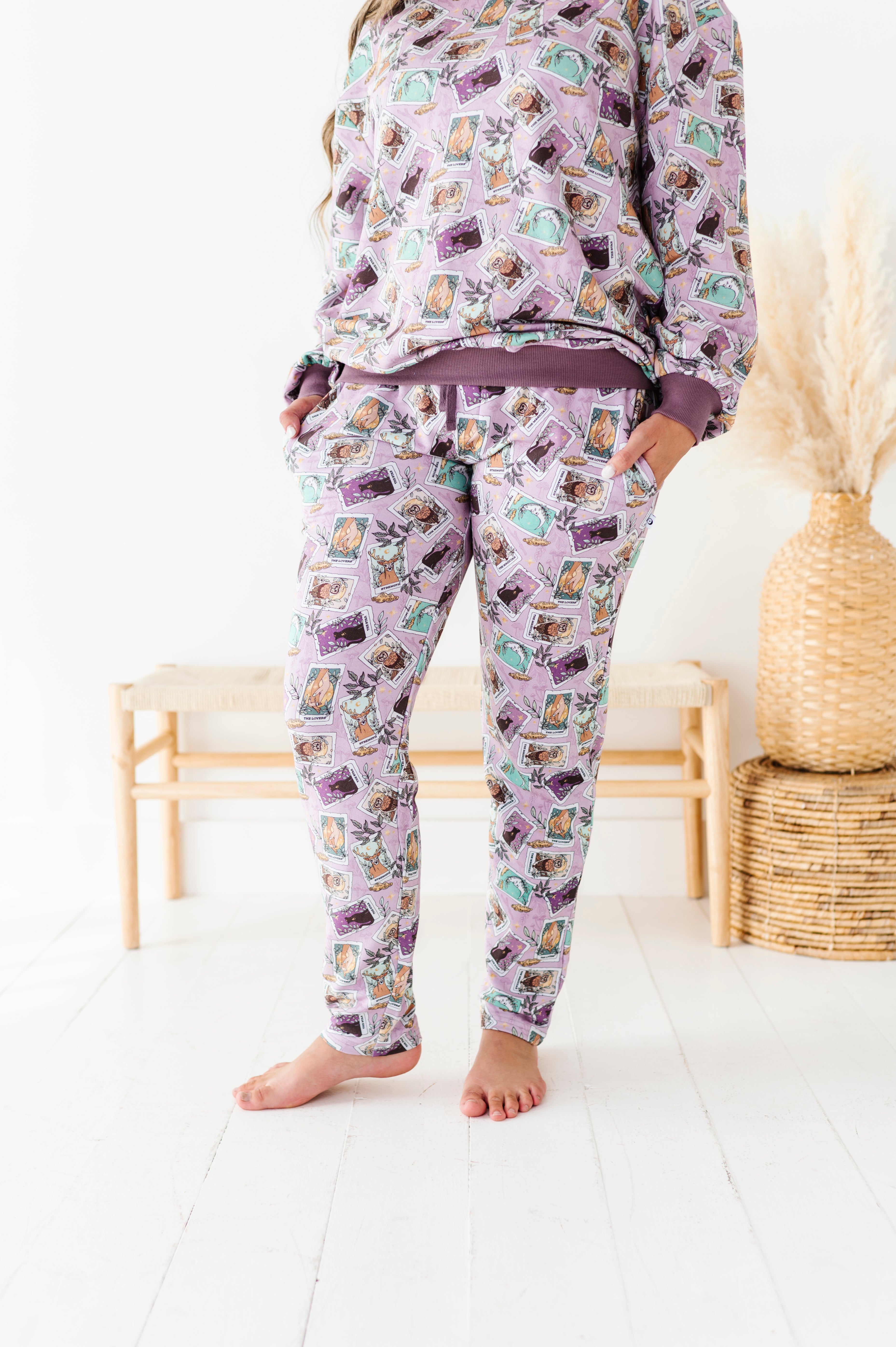 Fauna Arcana Straight Leg Pajama Pants for Women - Soft Cotton Sleepwear for Lounge & Bedtime Comfort - Cozy Homewear for Relaxing Evenings and Weekend Mornings